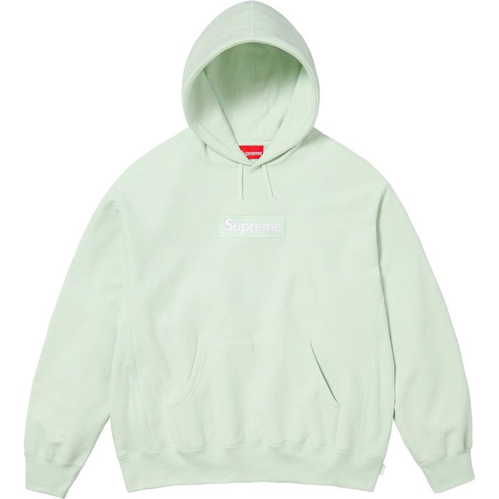 Supreme Supreme box logo hooded sweatshirt light green (L) | Grailed
