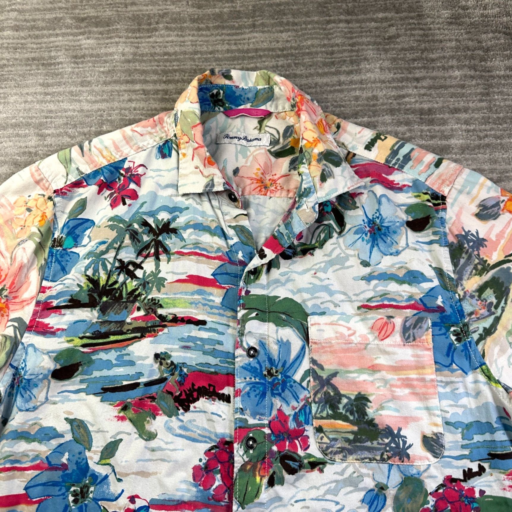 Tommy Bahama Tommy Bahama Shirt Mens Medium Hibiscus Floral All Over Print Tencel Size US M / EU 48-50 / 2 - 3 Thumbnail