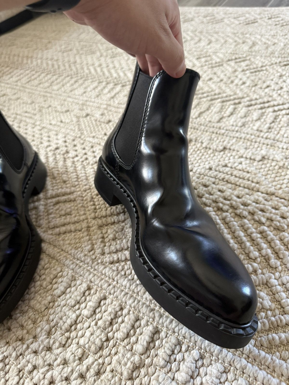 Prada Prada Black Leather Chelsea Boots (2TE176) - Size 8 Size US 8 / EU 41 - 1 Thumbnail