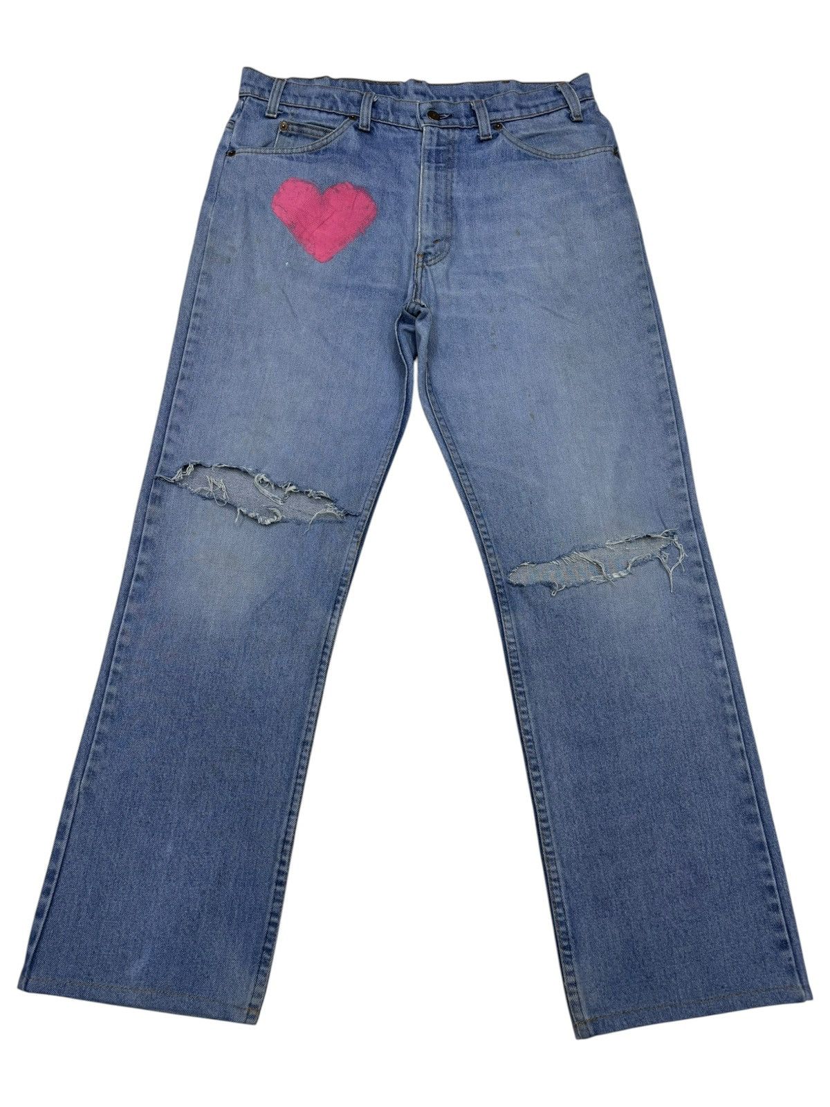 Kapital RARE VINTAGE LEVIS 505 ORANGE TAB HAND PAINTED BAGGY JEANS Size US 34 / EU 50 - 2 Thumbnail