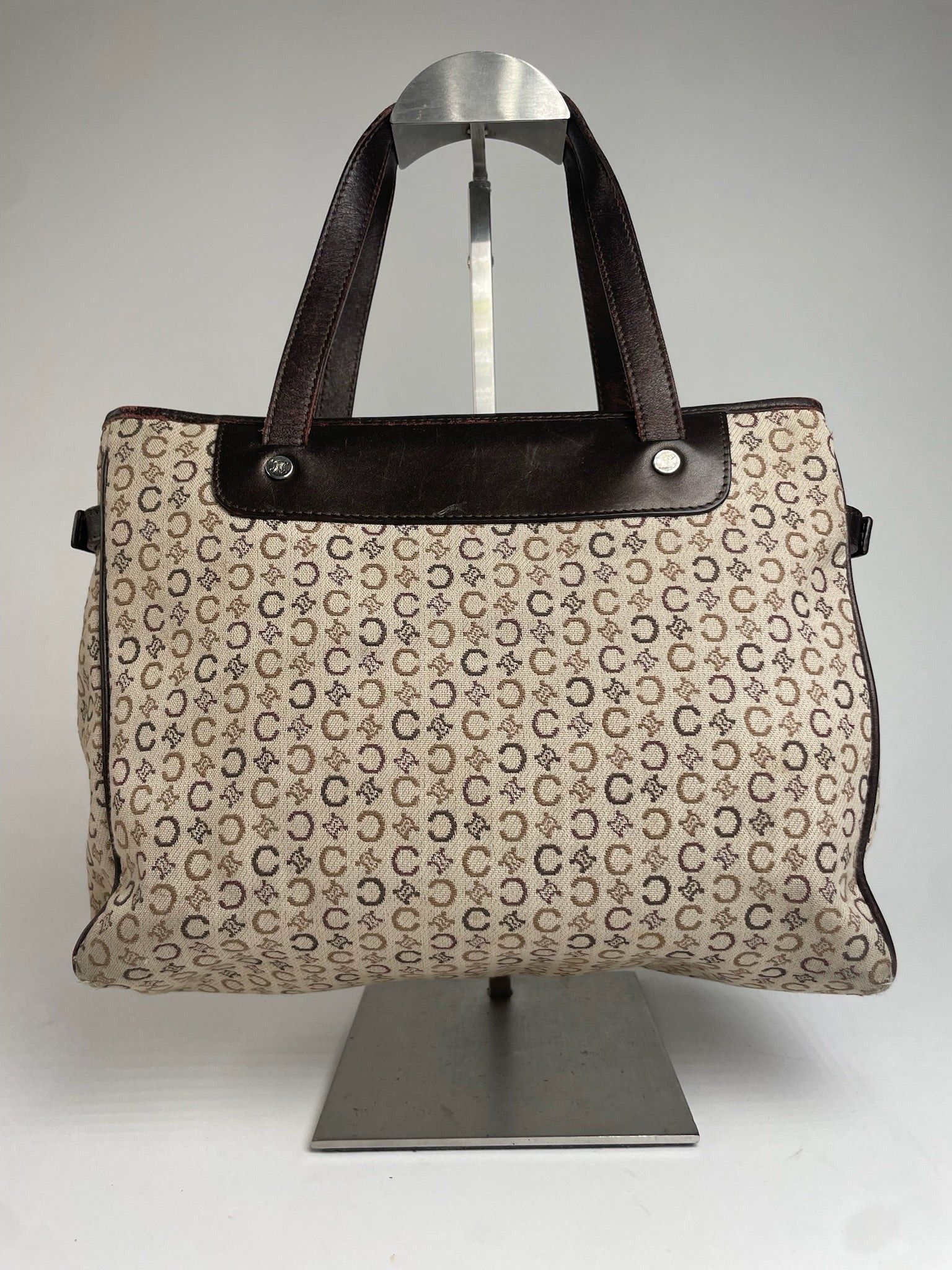 Celine Vintage Monogram Handbag Beige Brown Size ONE SIZE - 1 Thumbnail