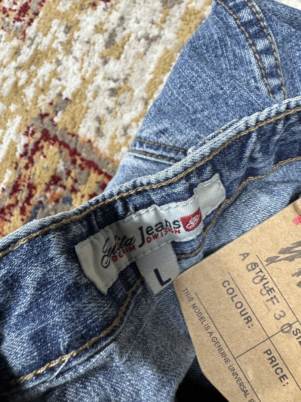 Japanese Brand ᶠᵃⁿᶜʸᵍᵘʸ BNWT Y2K Baggy Washed Denim Jeans Wide leg vintage Size US 31 - 9 Thumbnail