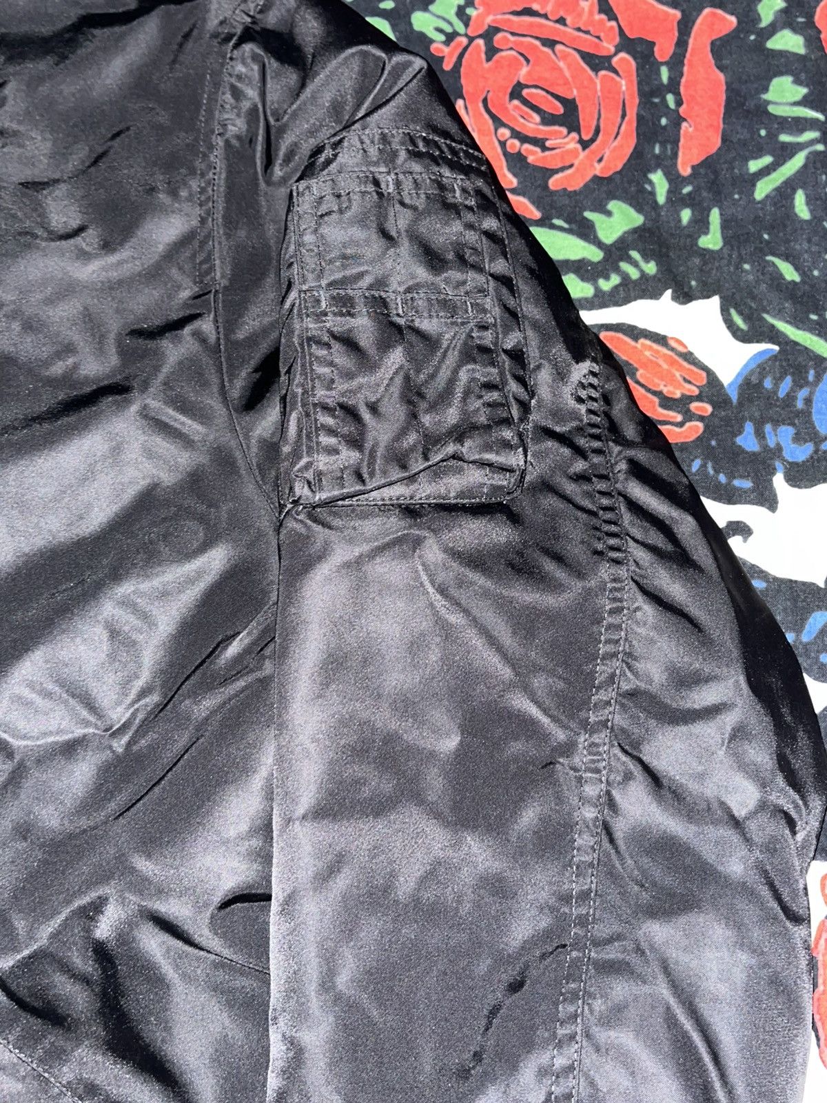 Unsound Rags Crazy 90’s Faded Thrashed ERD Grunge Goth Opium Nylon Bomber Size US XL / EU 56 / 4 - 6 Thumbnail