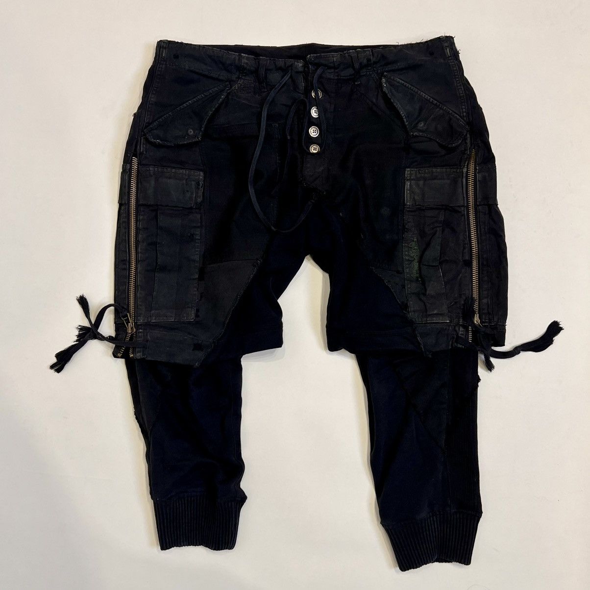 Greg Lauren Black cargo pants with tracksuits Size US 38 / EU 54 - 1 Thumbnail