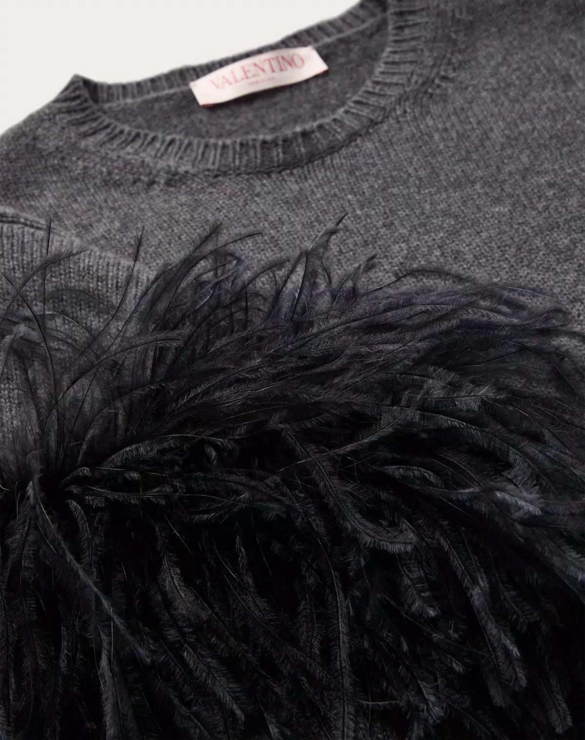 Valentino o1s1wg110426 Wool Jumper With Feathers in Grey Size S / US 4 / IT 40 - 5 Thumbnail