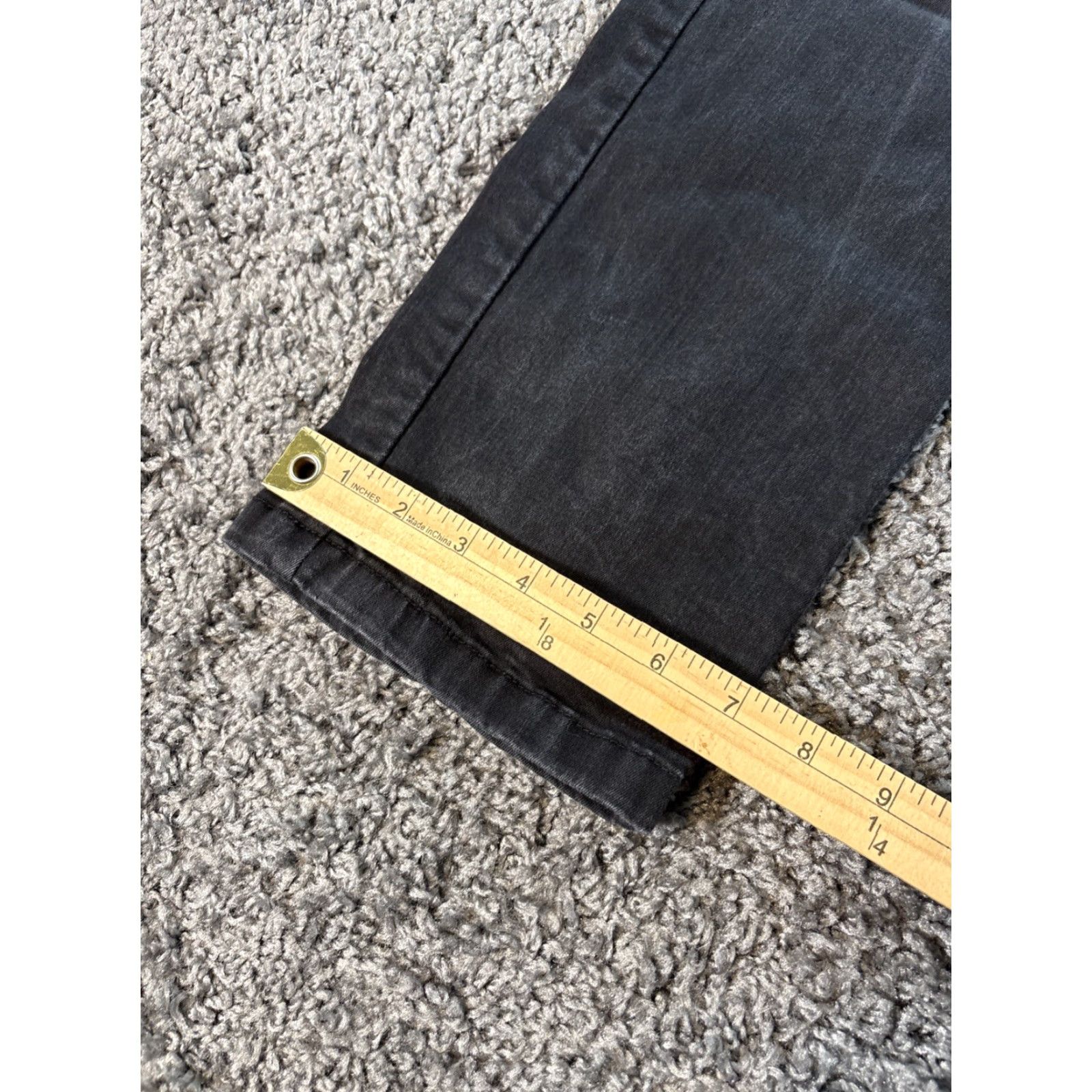 Denime Mugsy Jeans Mens 32x33 Black Dark Wash Denim Straight Stretch FLX3NSQ Jeans Regular 90s City College Mugsy Brand Mens Black Size US 32 / EU 48 - 3 Thumbnail