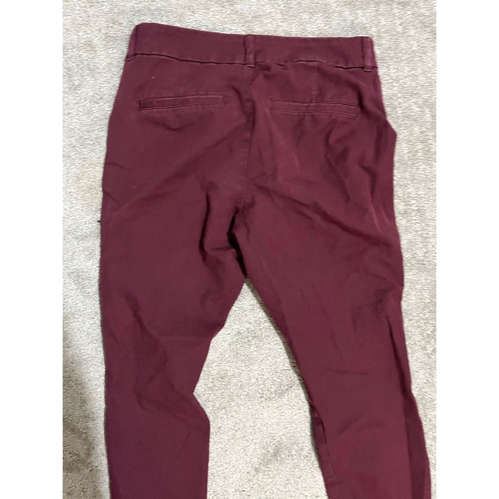 Old Navy Old Navy Women Pants 4P Dark Gray Burgundy Cotton Blend Slim Ankle Pockets 4P Petite High Rise 90s? Size 27" / US 4 / IT 40 - 4 Thumbnail