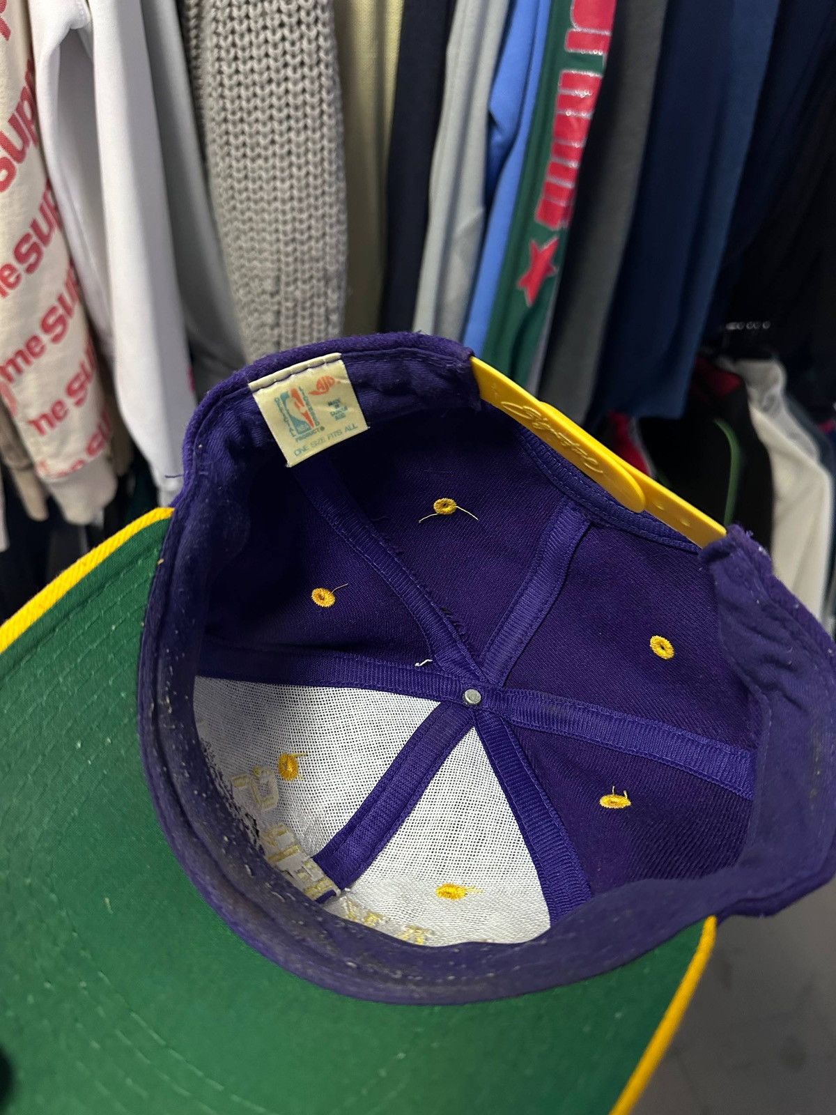 NBA Vintage 90s Los Angeles Lakers NBA Cap Y2K Size ONE SIZE - 5 Thumbnail