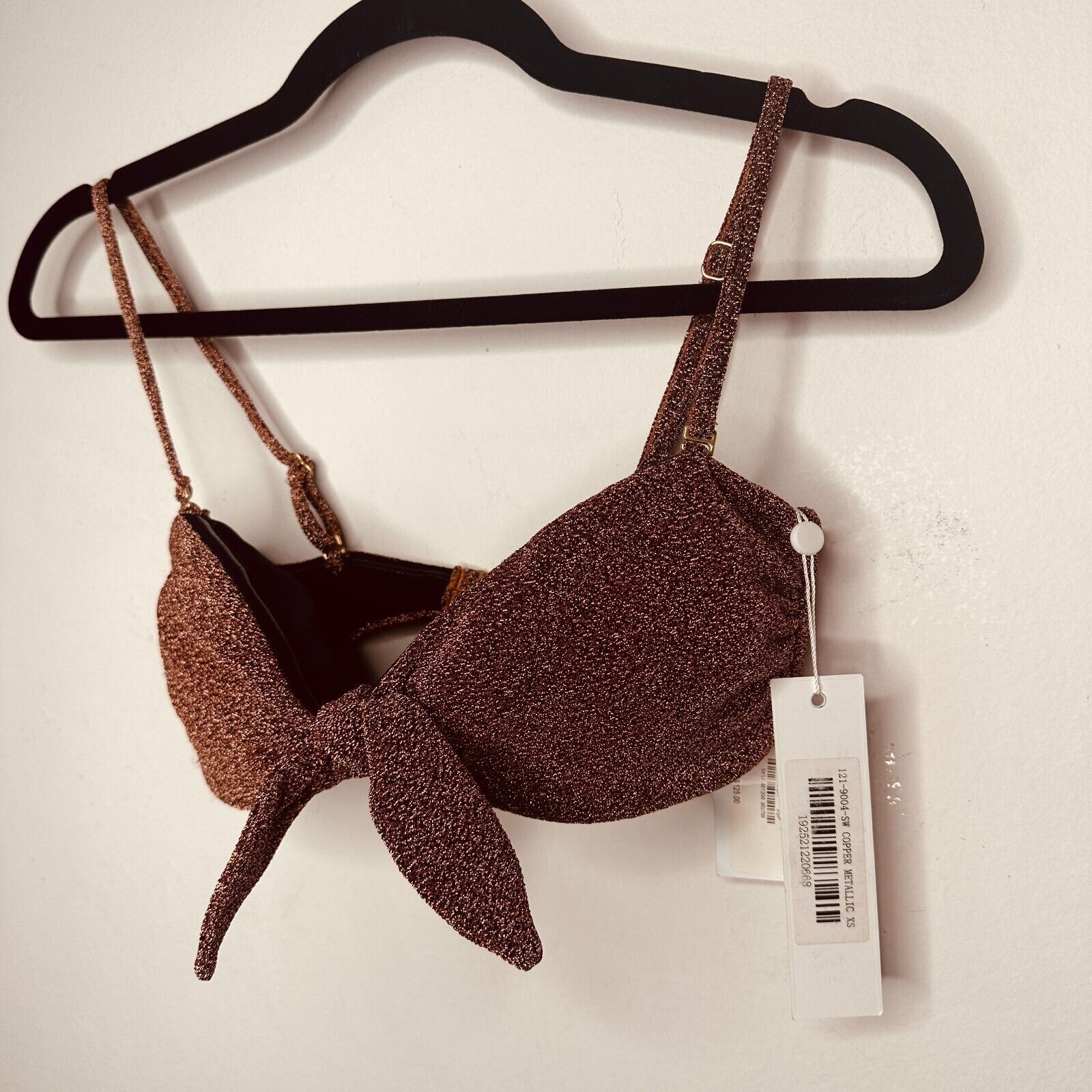 Jonathan Simkhai NWT Johathan Simkhai Katrine Copper Bikini Tie-Front XS Size XS / US 0-2 / IT 36-38 - 3 Thumbnail