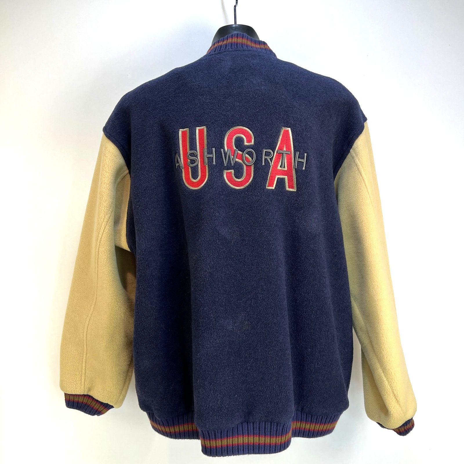 Vintage Ashworth Fleece Varsity Jacket Vintage USA Navy Blue Size US L / EU 52-54 / 3 - 9 Thumbnail