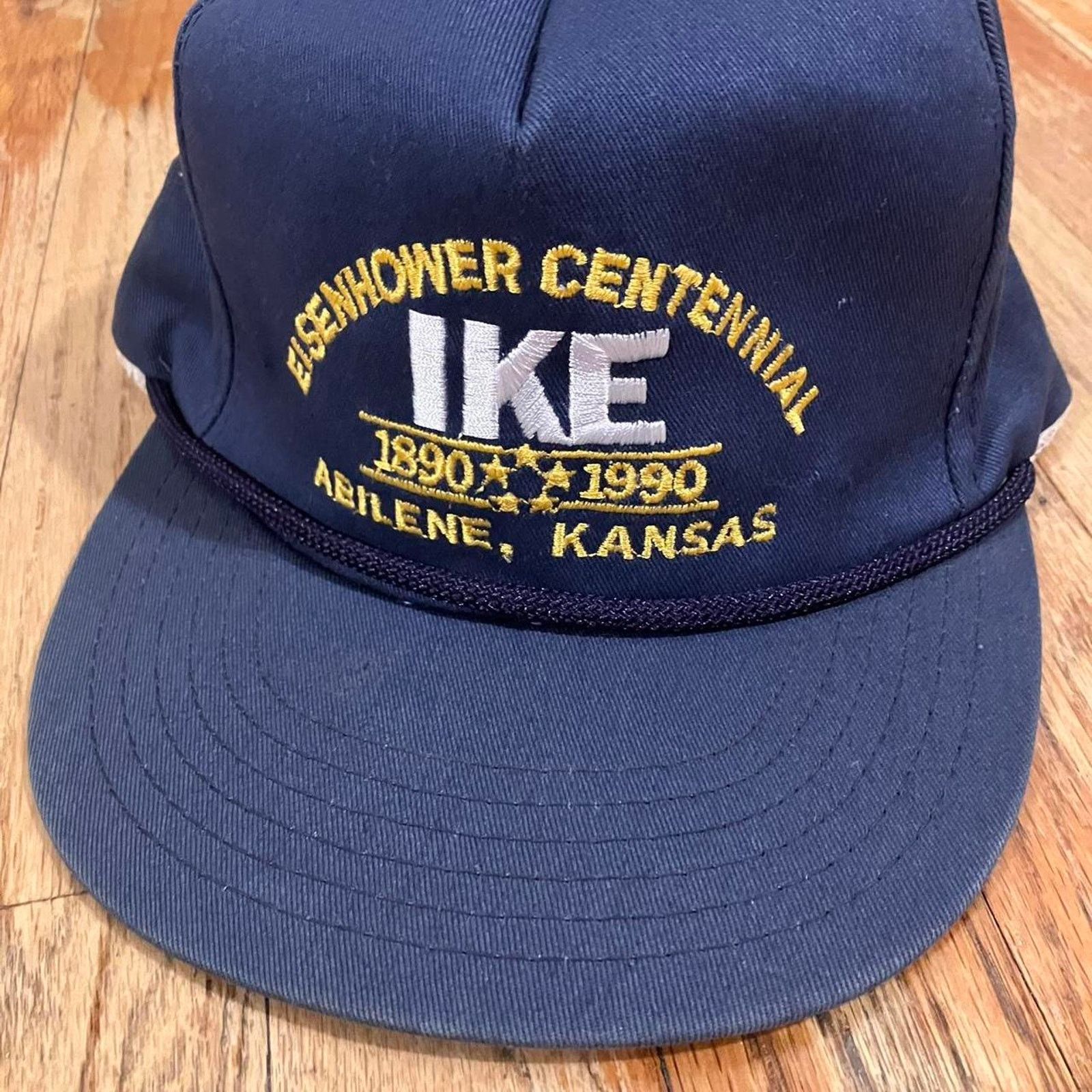 Vintage Vintage 90s Trucker Hat IKE Eisenhower Centennial 1990 Size ONE SIZE - 2 Thumbnail