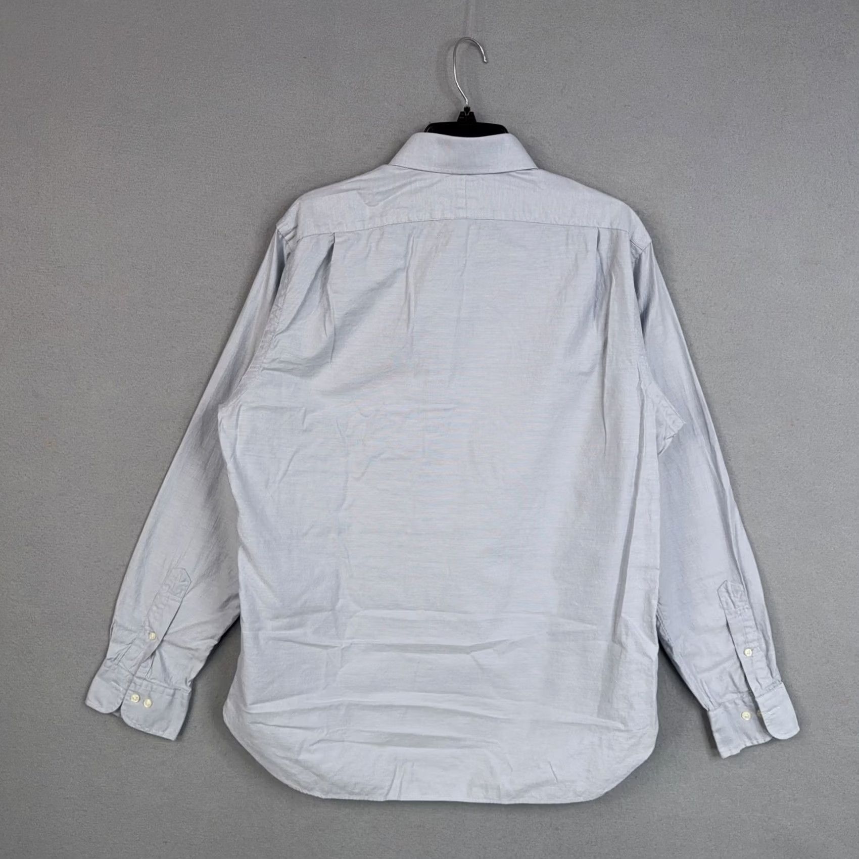 Polo Ralph Lauren Polo Ralph Lauren Shirt Mens 16 Blue Solid Long Sleeve Button Front Pony Logo (Used/Vintage) Size US L / EU 52-54 / 3 - 6 Thumbnail