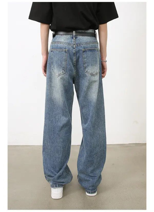 Japanese Brand Kawase x Iken Men's washed vintage straight casual jeans Size US 32 / EU 48 - 6 Thumbnail