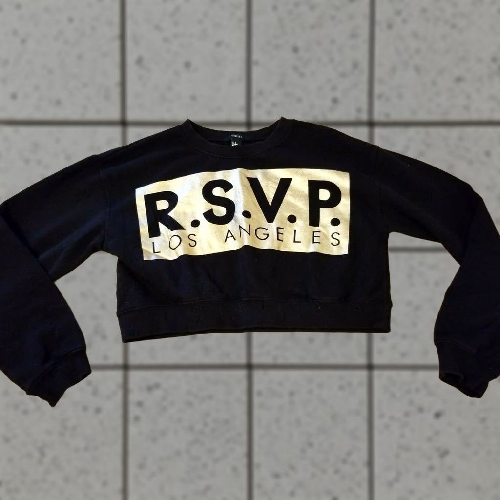 Forever 21 Forever 21 Womens Crop Crew Sweater M Black Cotton Pullover Shirts Womens 90s? Size M / US 6-8 / IT 42-44 - 1 Thumbnail