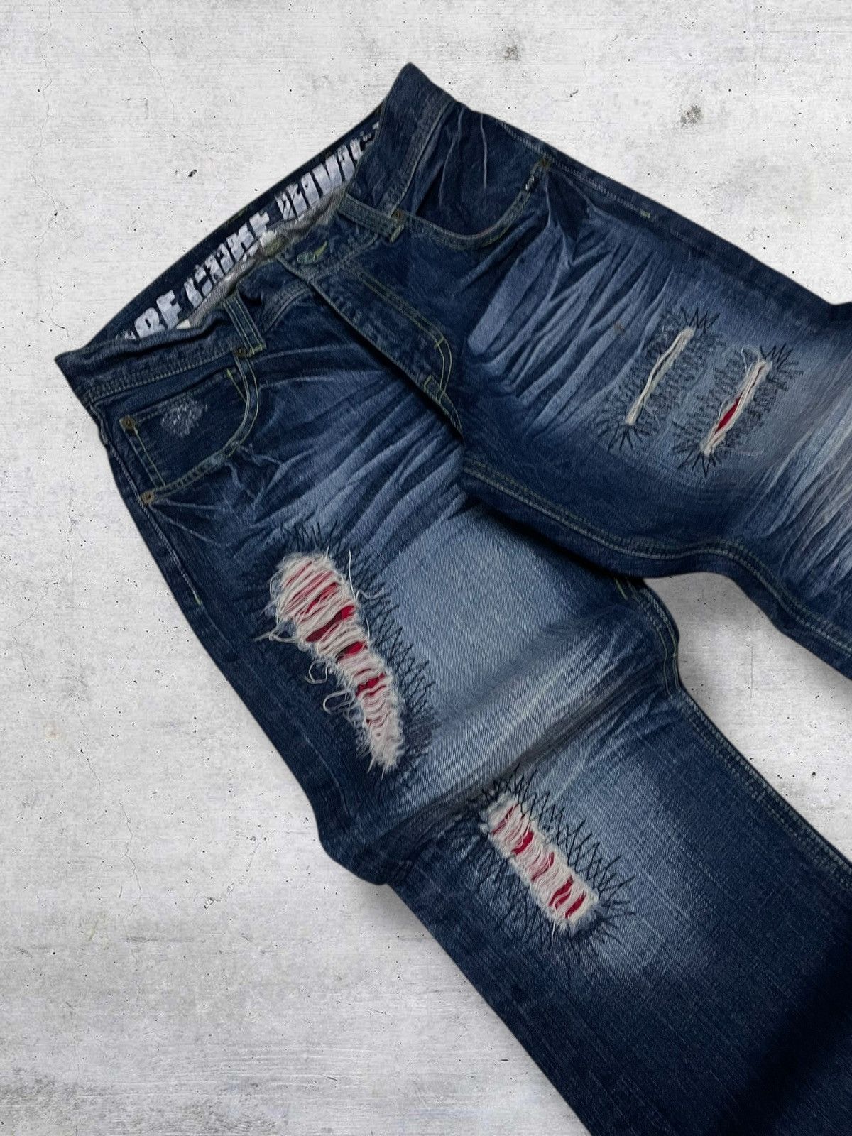 Hysteric Glamour VINTAGE MORE CORE DIVISION RIPPED JAPAN PUNK SUPERSTAR DENIM Size US 32 / EU 48 - 7 Thumbnail