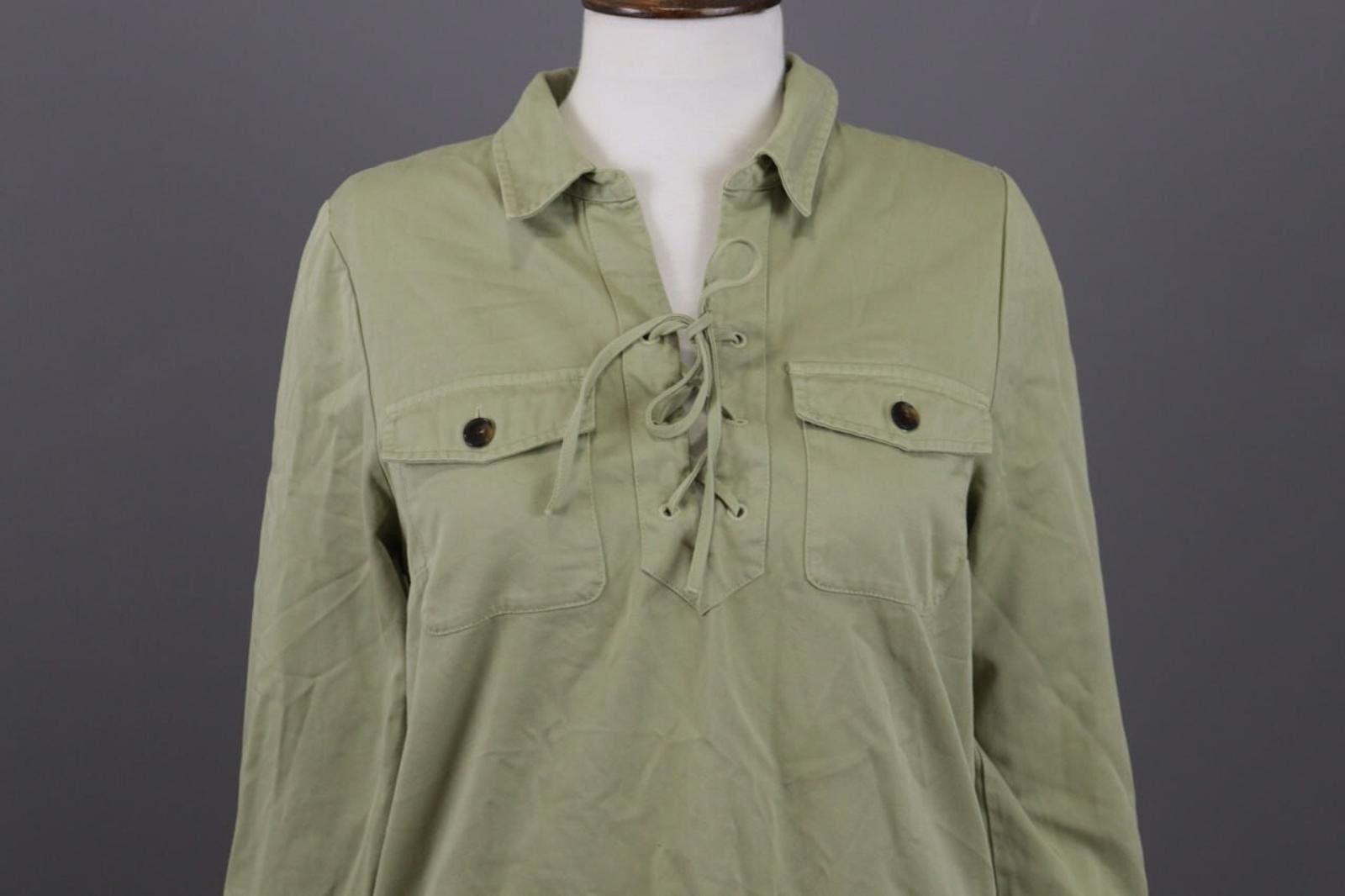 Designer Sezane Green Denim A-Line Short Dress Size 39 Size M / US 6-8 / IT 42-44 - 2 Thumbnail