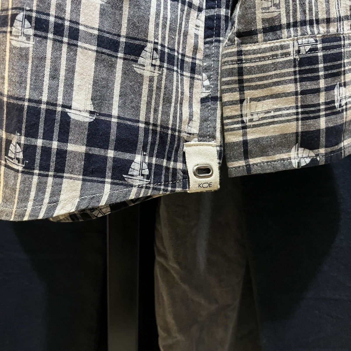 Thom Browne Thom Browne x KOE Plaid shirt with subtle sailboat print ⚓ Size US L / EU 52-54 / 3 - 6 Thumbnail