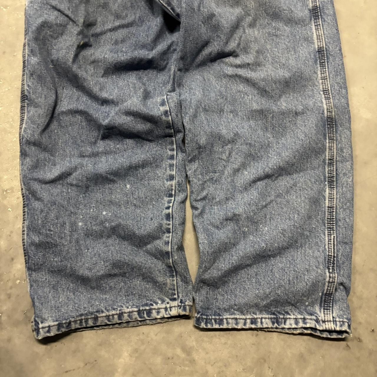 Japanese Brand × Vintage Crazy Vintage Y2K/2000s Baggy Medium Wash Workwear Carpenter Skater Denim Jeans! Size US 40 / EU 56 - 6 Thumbnail