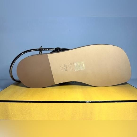 Fendi - New FENDI Metallic Nappa Fendi O'Lock Gladiator Flat Sanda Size US 7.5 / IT 37.5 - 2 Thumbnail