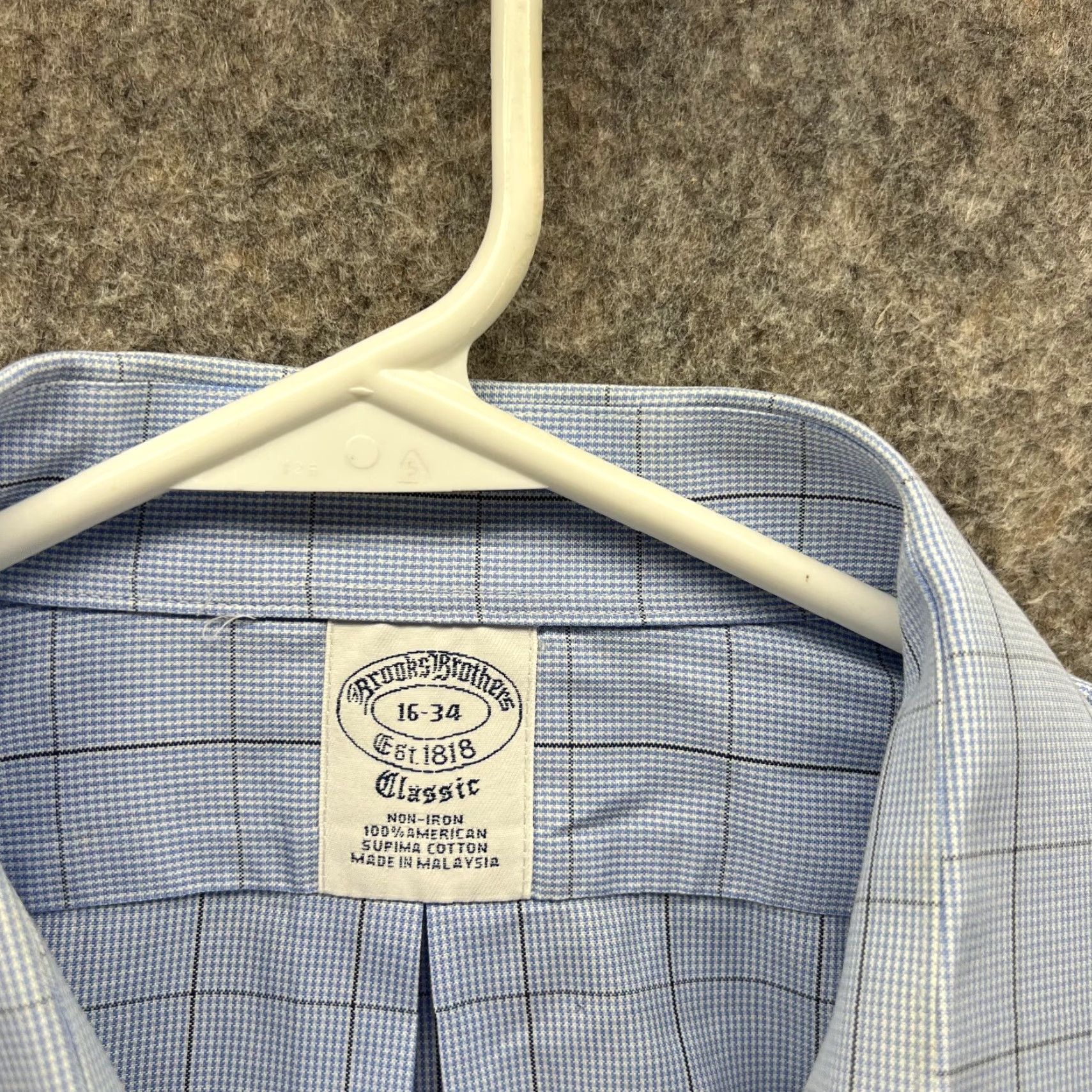 Brooks Brothers Brooks Brothers Shirt Men 16 34 Blue Check Button-Down Classic Casual Business Formal Party/Cocktail Workwear Size US L / EU 52-54 / 3 - 4 Thumbnail