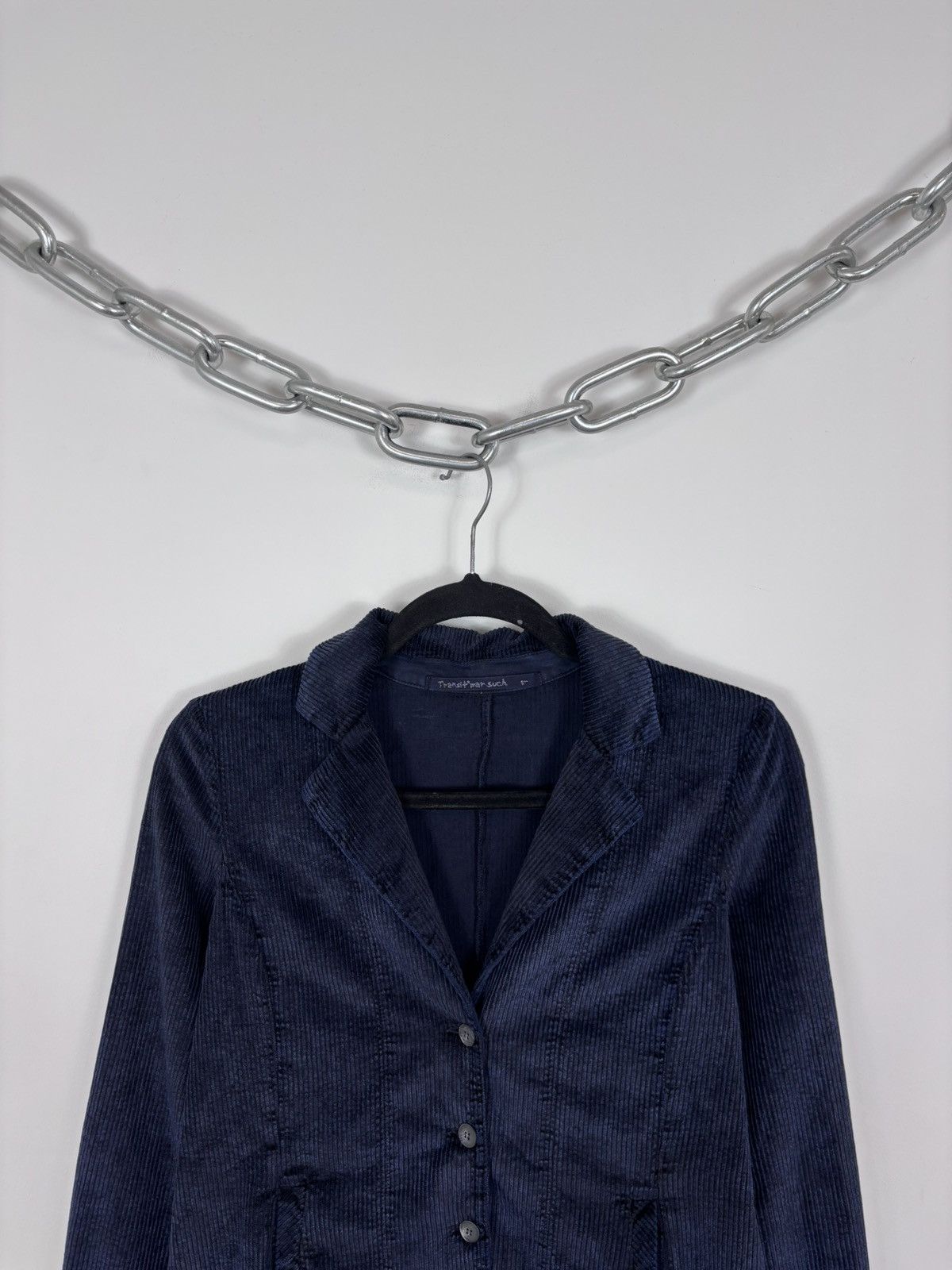 Transit Transit Par Such NWT Women’s Blue Corduroy Blazer Jacket Size L / US 10 / IT 46 - 2 Thumbnail
