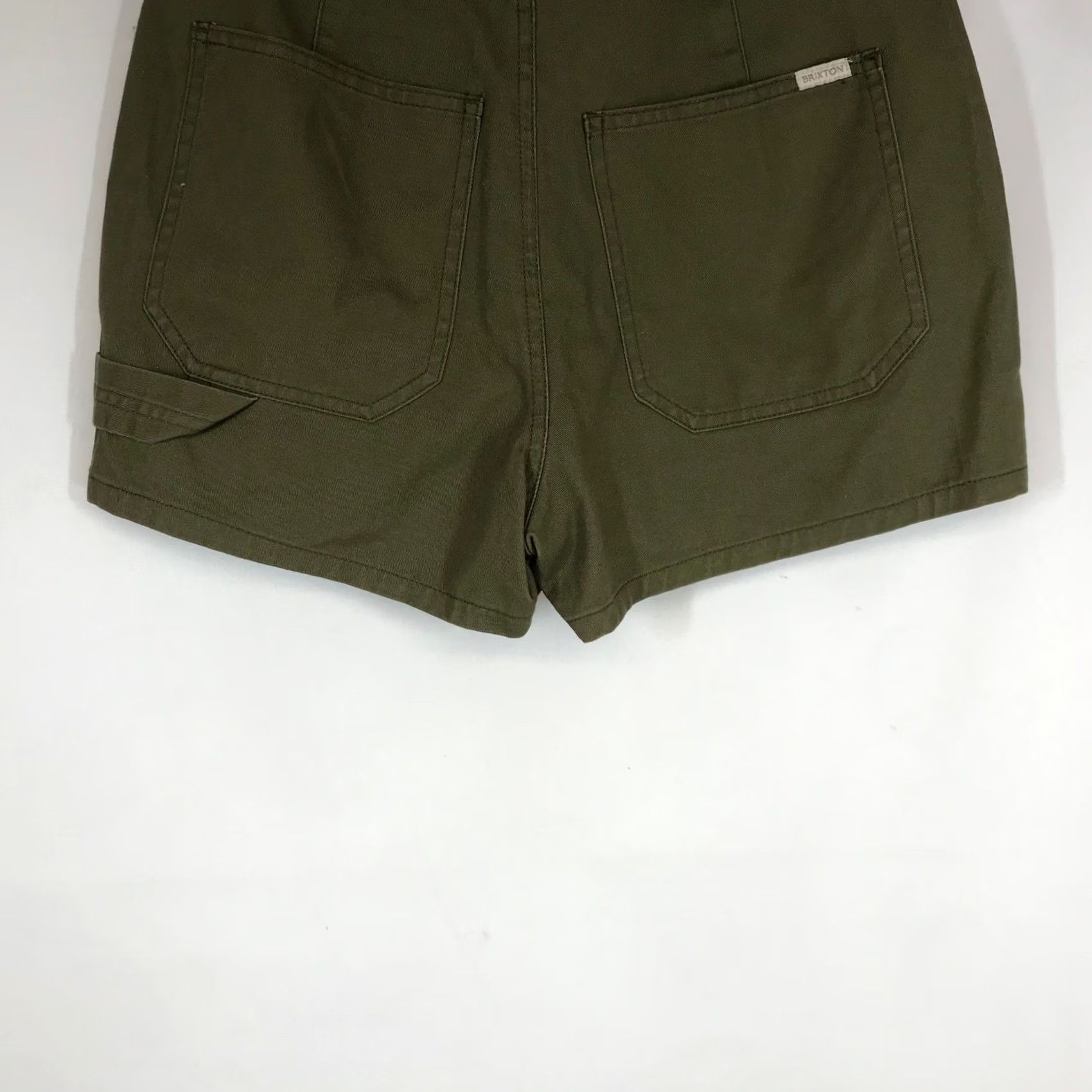 Brixton Brixton Womens Olive Green Utility Carpenter Shorts High Waisted Size 25 NWT Size 42" / US 20 - 6 Thumbnail