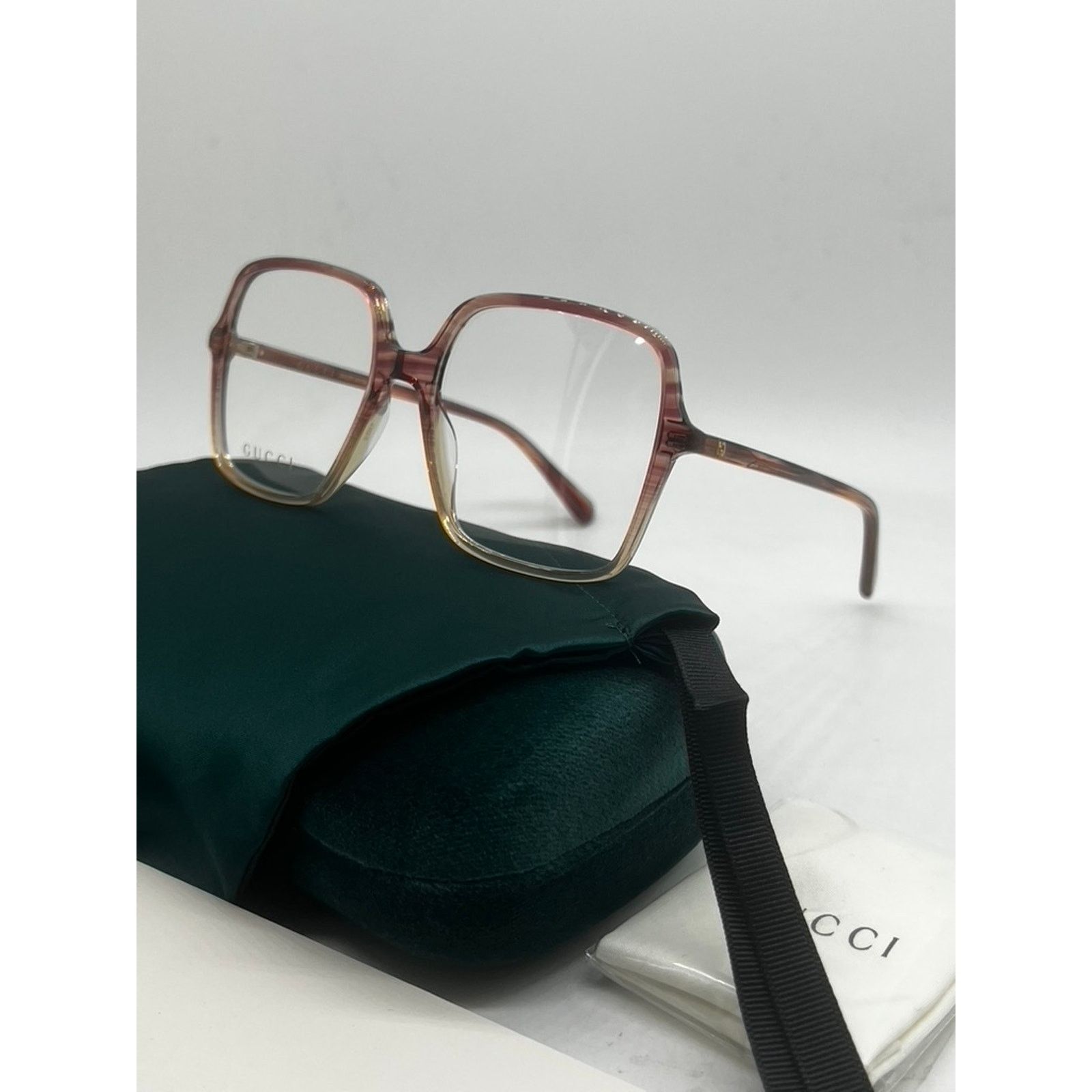 Gucci NEW Gucci GG1003O Pink Ombre Square Eyeglasses Frames Size ONE SIZE - 3 Thumbnail