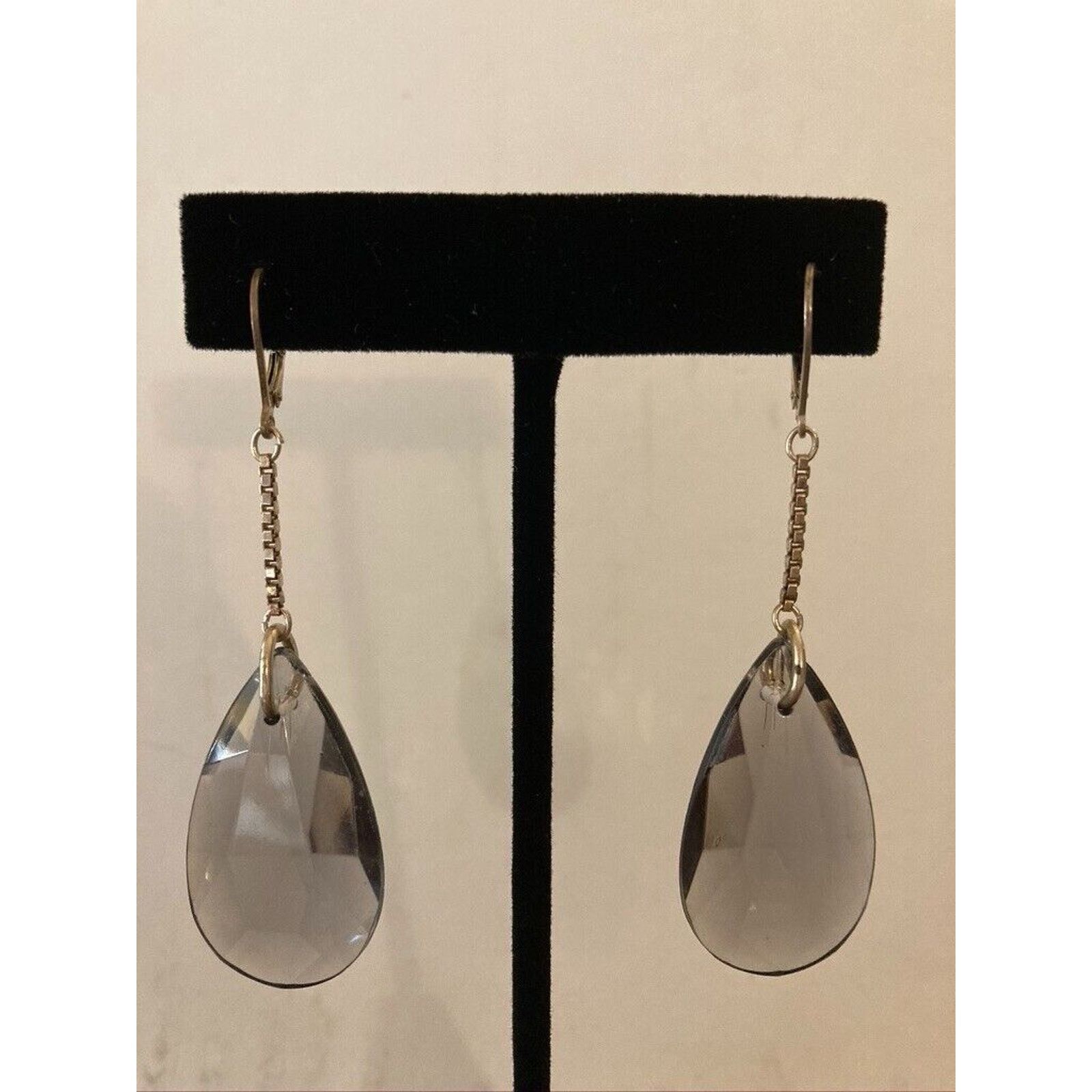 Fred Segal Sterling Silver & Gray Lucite Earrings NWOT, High Quality Size ONE SIZE - 6 Thumbnail