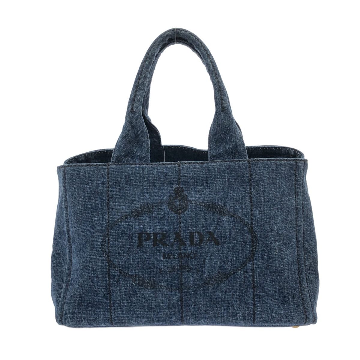 Prada Canapa Tote Bag in Blue, Women's