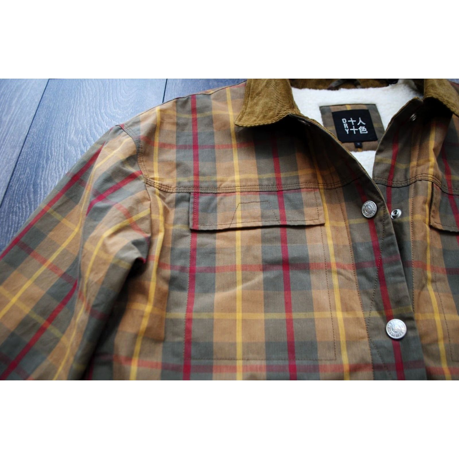 Superdry VINTAGE Superdry LIMITED EDITION DRY CRUISER JACKET GOLD TARTAN CHECKED WOMEN L 14 Size L / US 10 / IT 46 - 2 Thumbnail