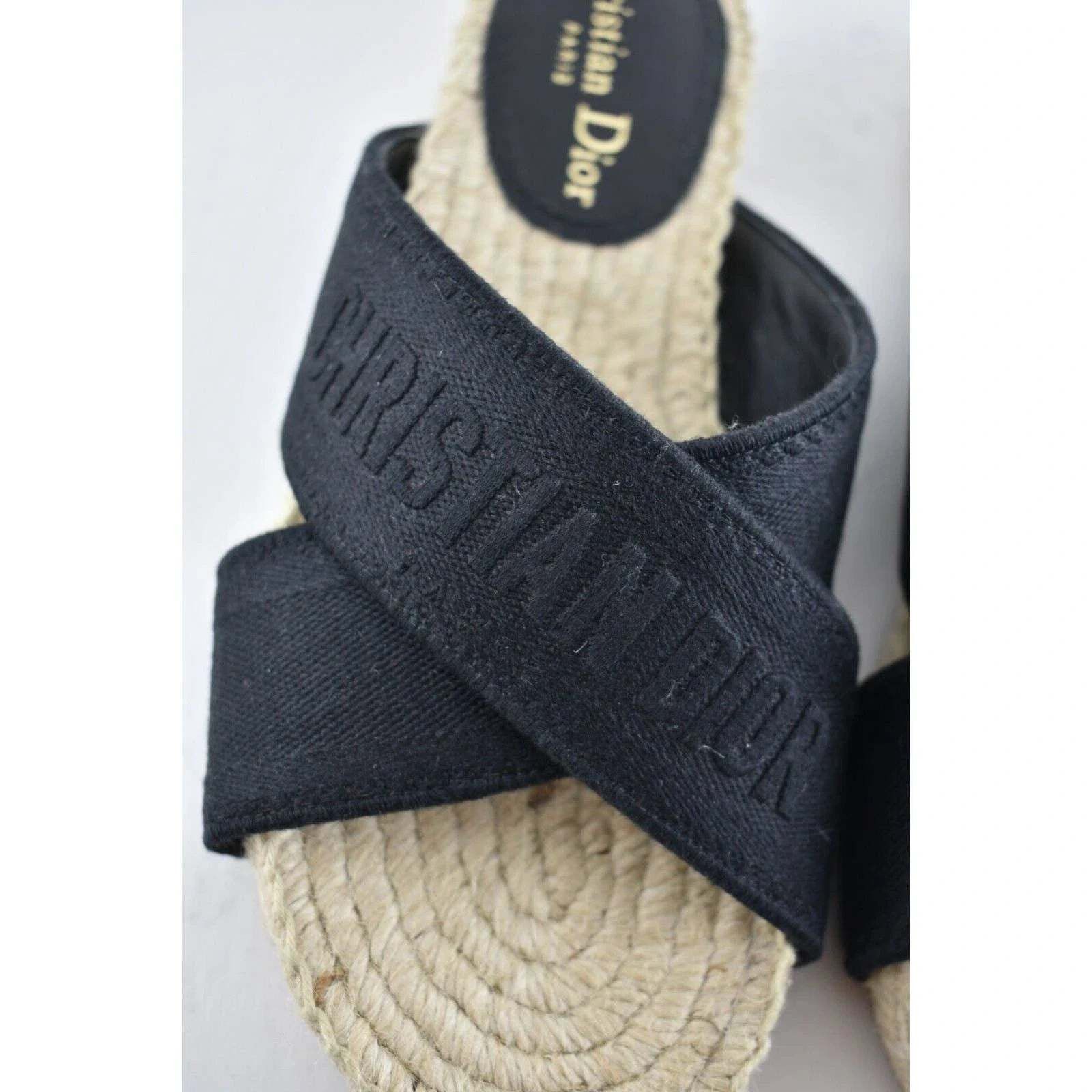 Dior Christian Dior Granville Dway Black Espadrille Size US 7.5 / IT 37.5 - 7 Thumbnail