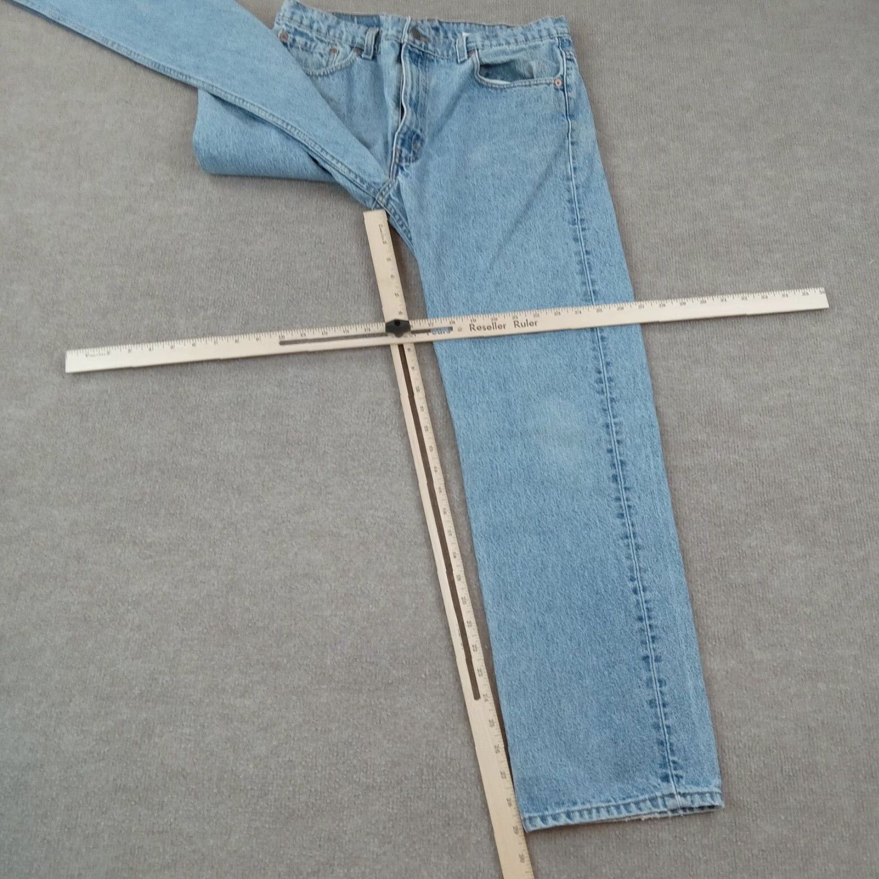 Levi's Levi's 505 Jeans Mens 34x29 Blue Straight Leg Regular Fit Cotton Size US 36 / EU 52 - 2 Thumbnail