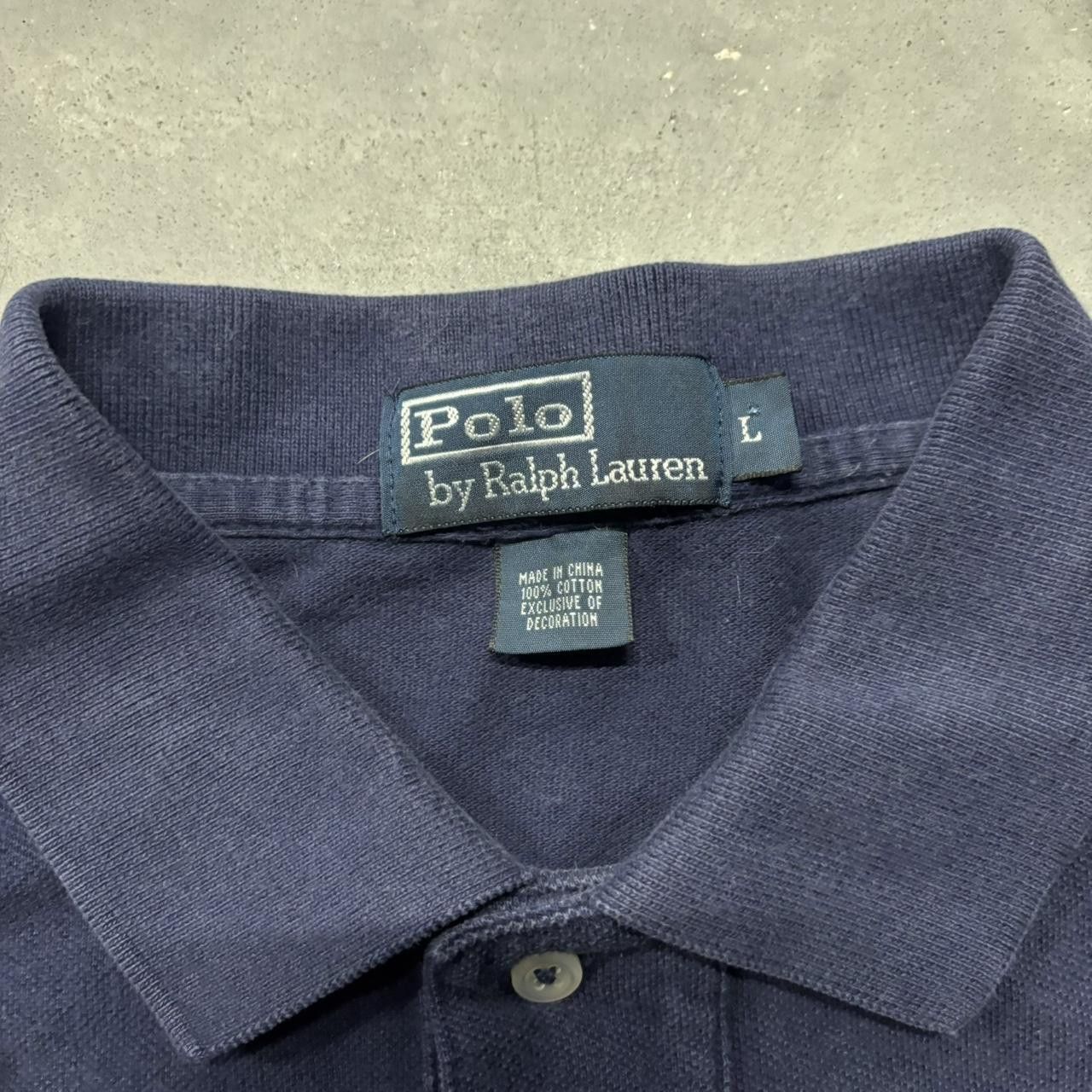 Polo Ralph Lauren × Vintage Crazy Vintage Y2K/2000s Navy Blue Polo Ralph Lauren Essential Polo Shirt! Size US L / EU 52-54 / 3 - 4 Thumbnail