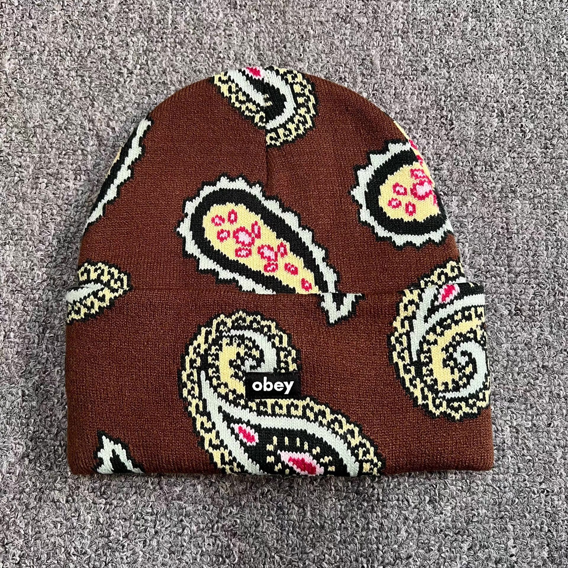 Obey OBEY Paisley Knit Beanie Q7 Size ONE SIZE - 5 Thumbnail