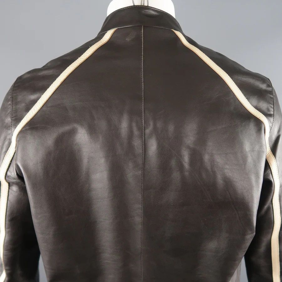 Neil Barrett ‘NEIL BARRETT’ Brown Leather Moto Inspired Jacket Size US L / EU 52-54 / 3 - 12 Thumbnail