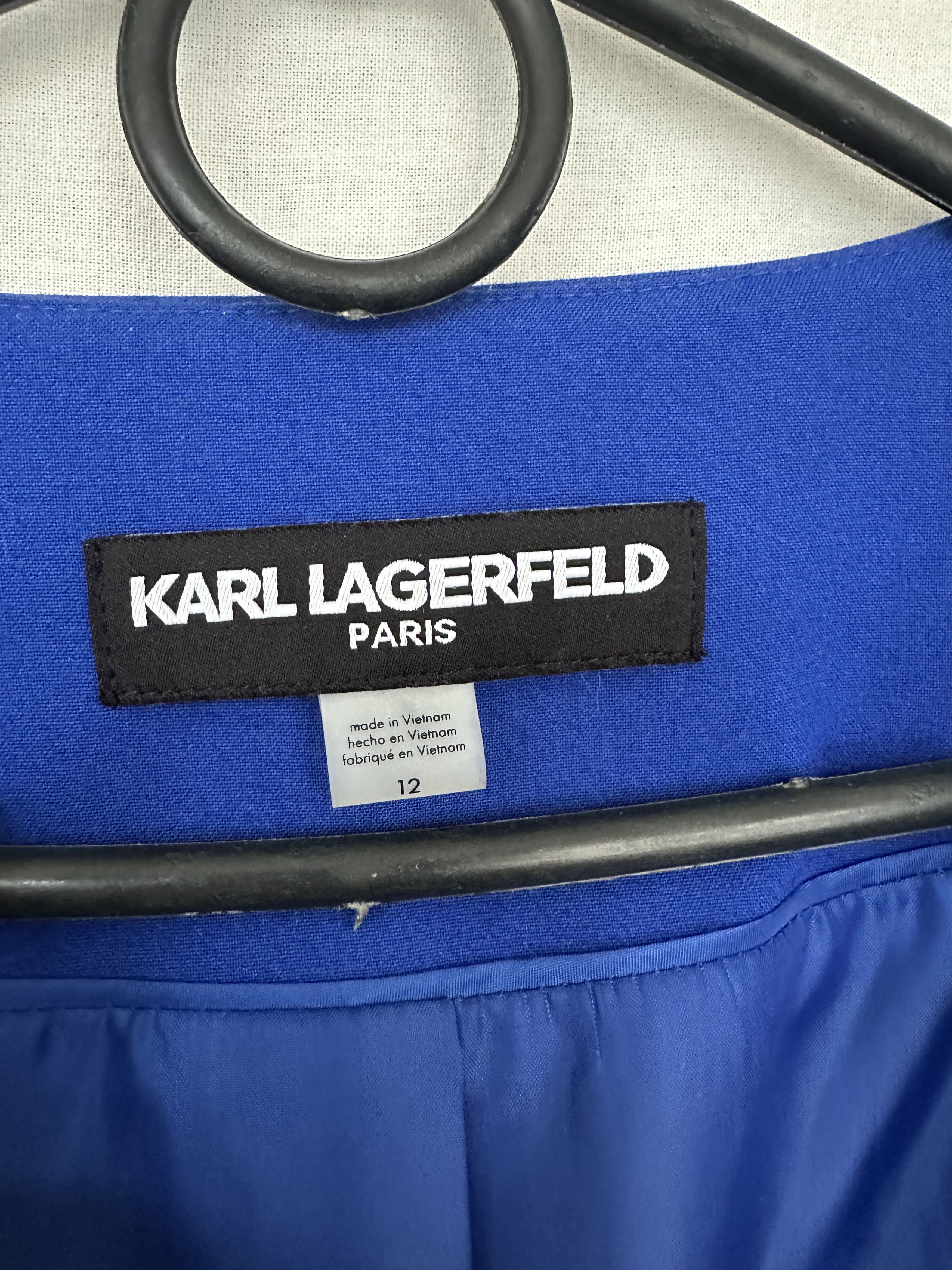 Designer × Karl Lagerfeld Karl Lagerfeld Paris Long Blue Blazer women Jacket Size L / US 10 / IT 46 - 9 Thumbnail
