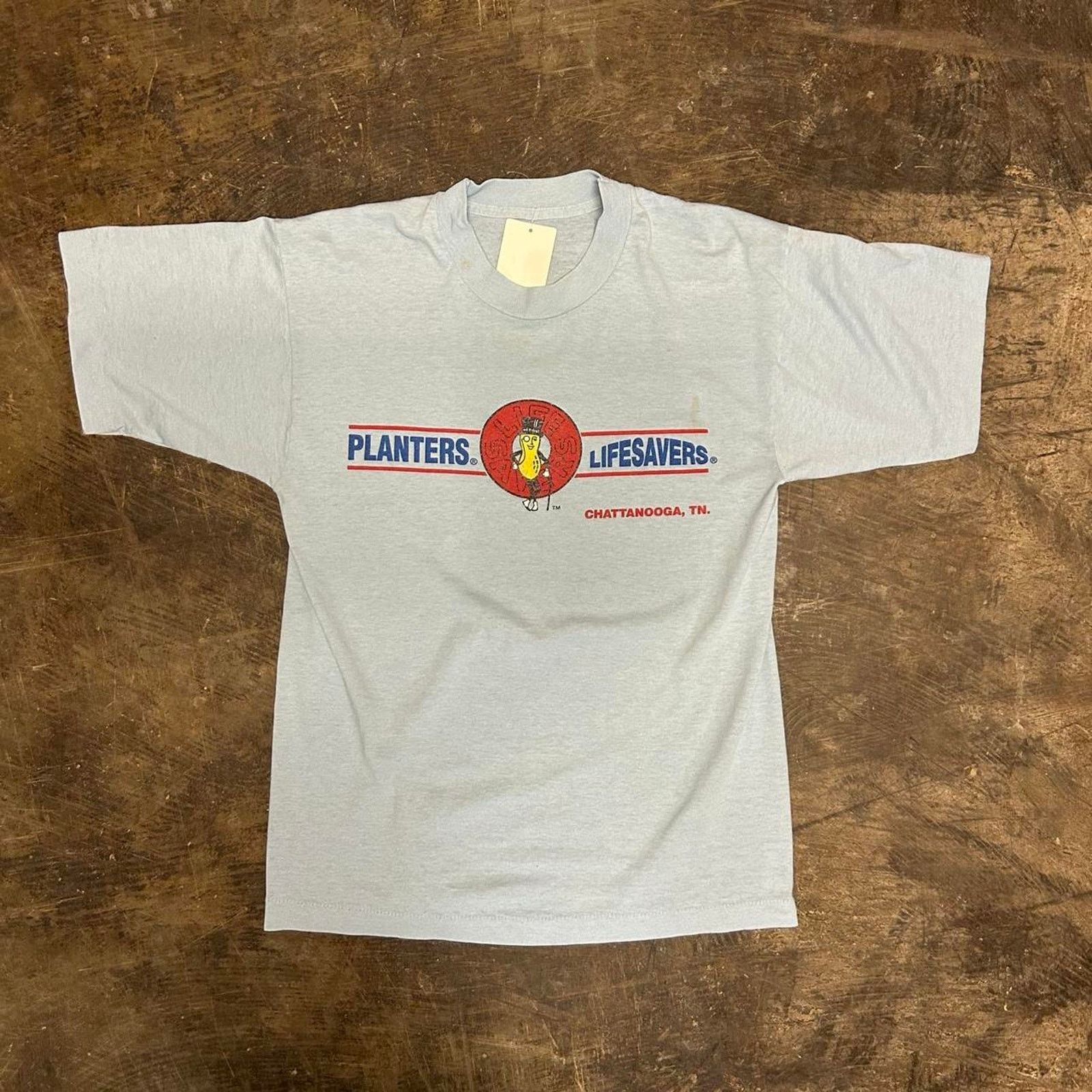 Other Blue vintage 80s Planters Lifesavers t-shirt Size US L / EU 52-54 / 3 - 1 Thumbnail