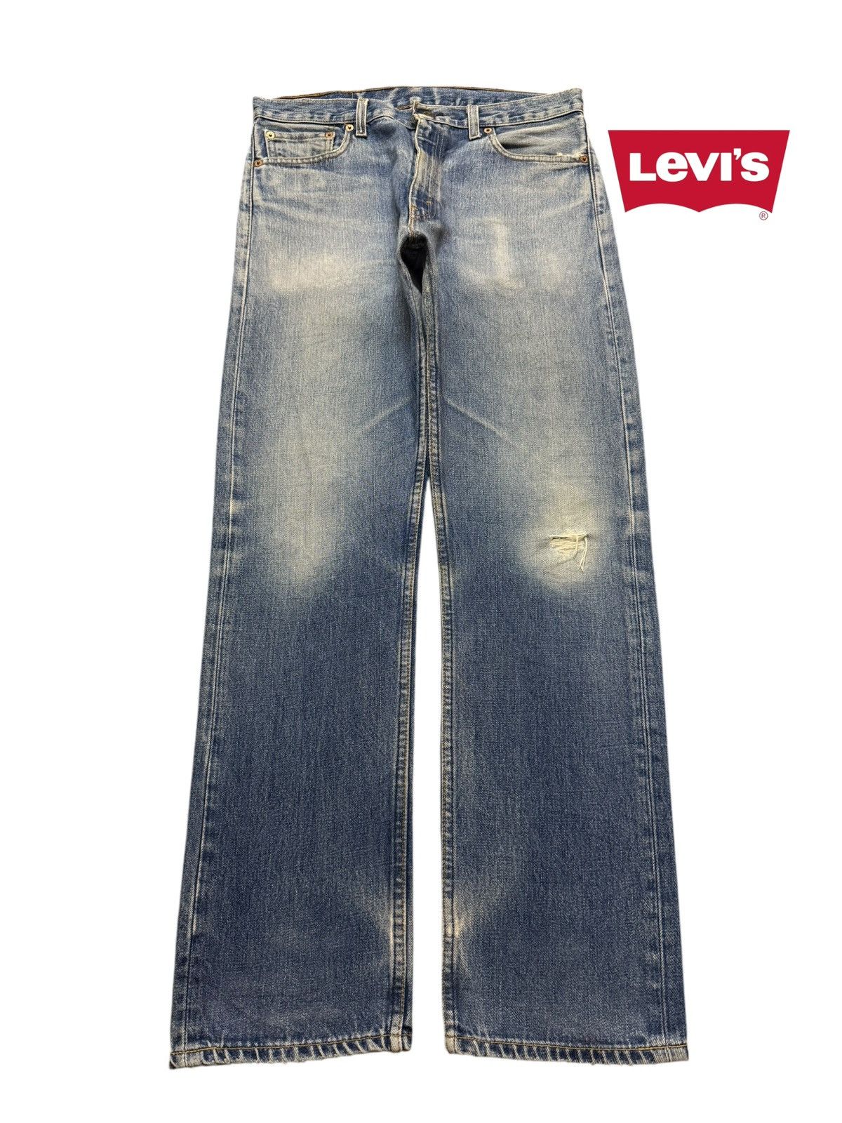 Levi's Vintage 90s Levis 505 Blue Faded Wash Distress Straight Leg Size US 32 / EU 48 - 1 Thumbnail