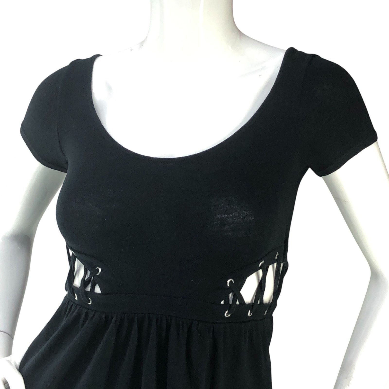 Asos Asos Size 00P Dress Cutout Side Lace Detail Backless Black Size XXS / US 00 / IT 34 - 3 Thumbnail