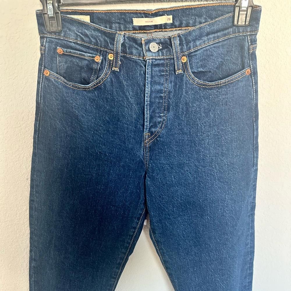 Levi's Levi’s Wedgie Jeans Icon Fit In Life’s Work Dark Wash 28 Size 28" / US 6 / IT 42 - 2 Thumbnail