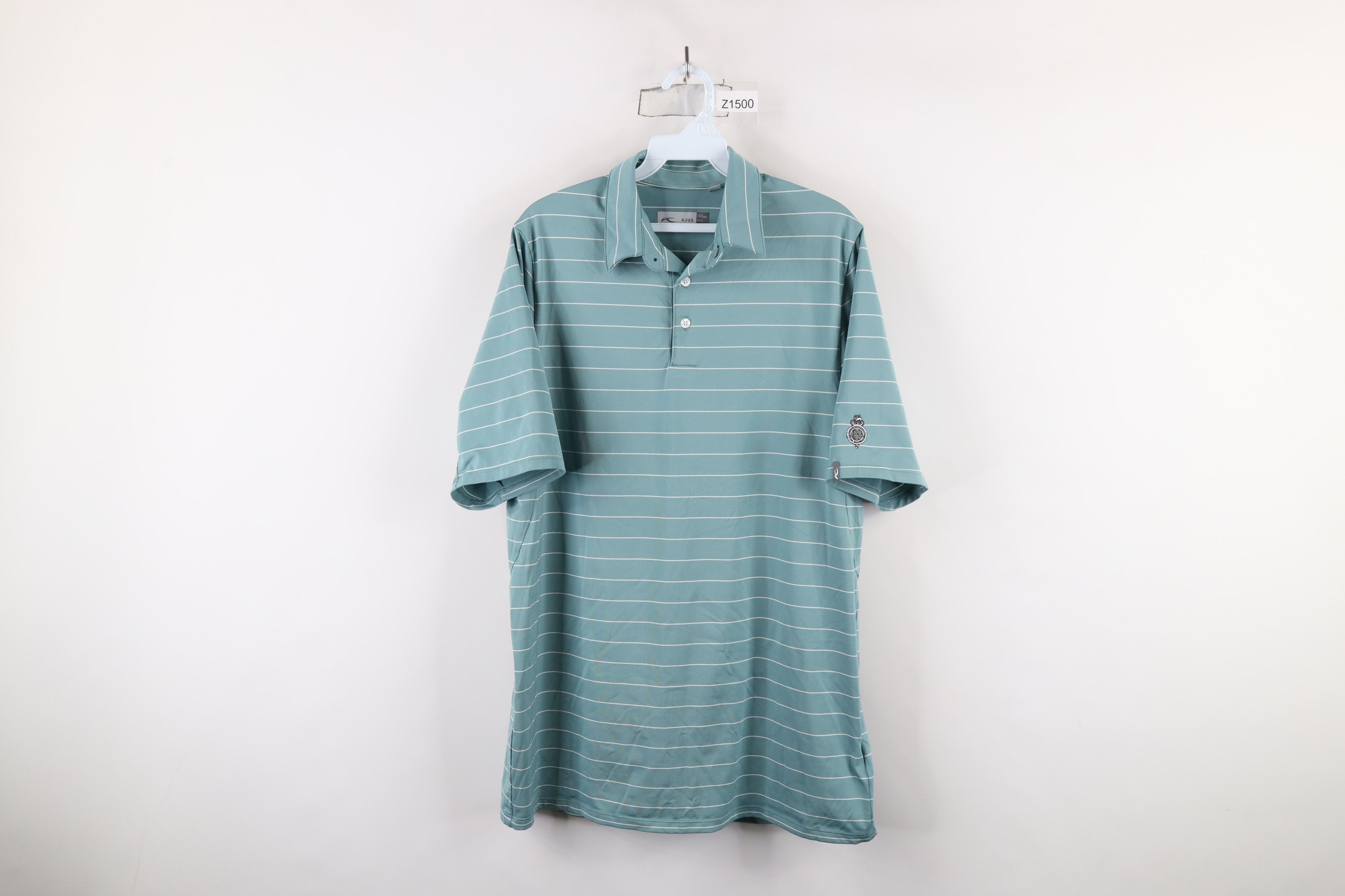 KJUS × Vintage Kjus UPF 50+ Striped Short Sleeve Collared Polo Shirt Teal Size US L / EU 52-54 / 3 - 1 Thumbnail
