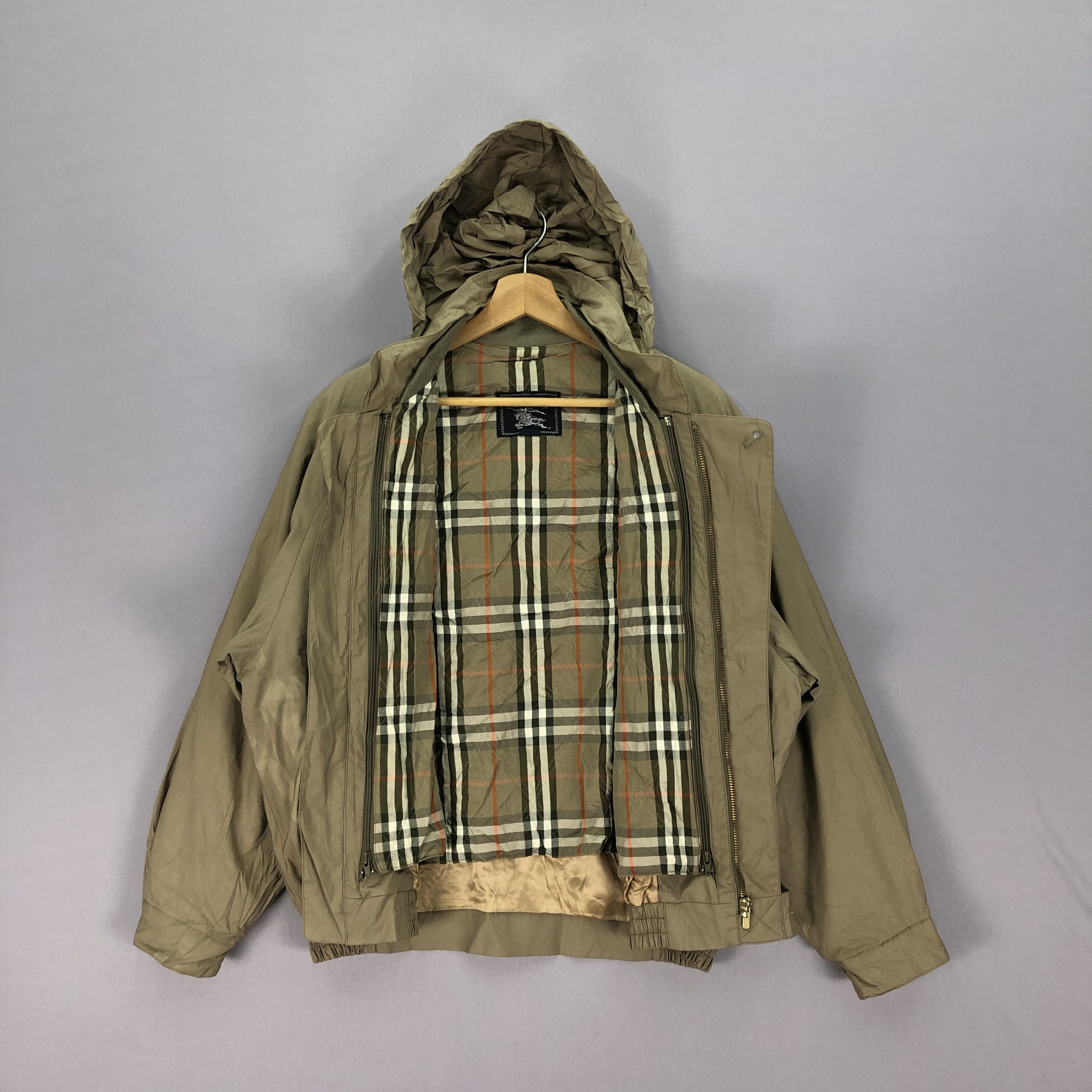 Burberry × Vintage Vintage 90s Burberry Hoodie Faded Zipper Jackets Size US L / EU 52-54 / 3 - 5 Thumbnail