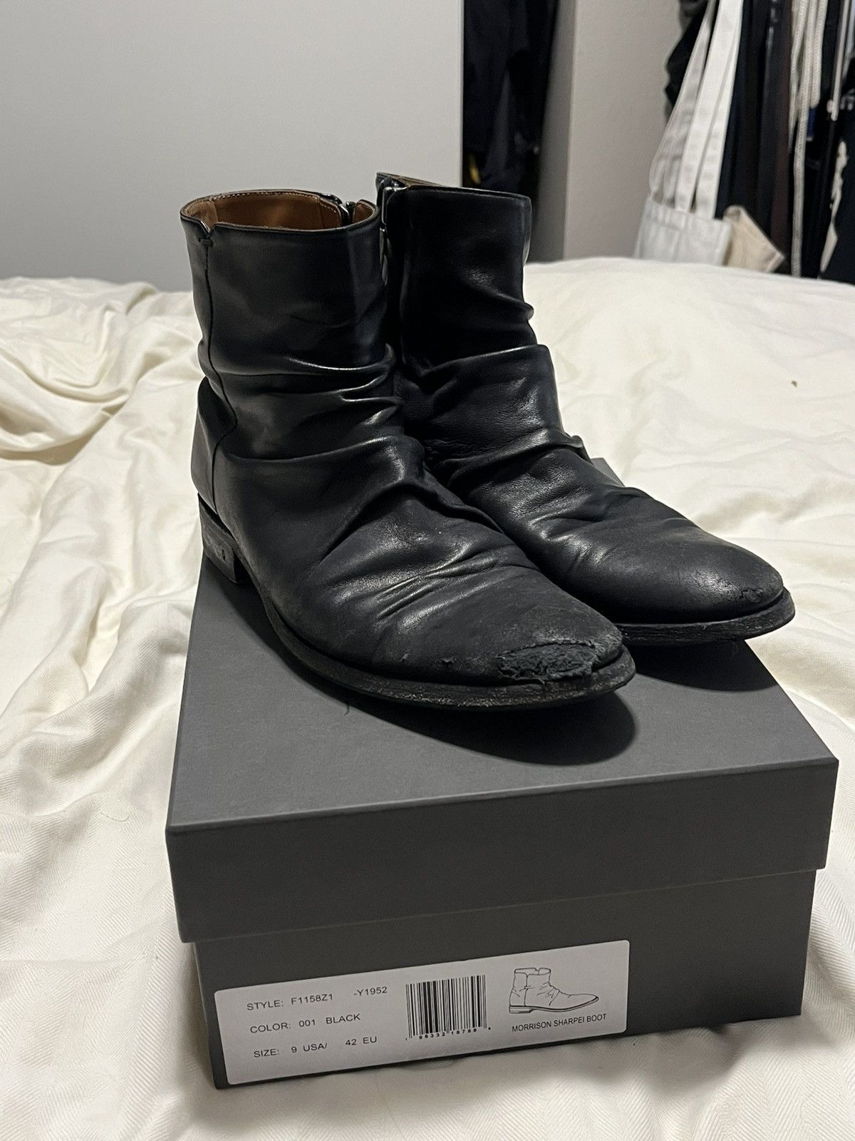 John Varvatos Morrison Sharpei Lambskin Ankle Boot