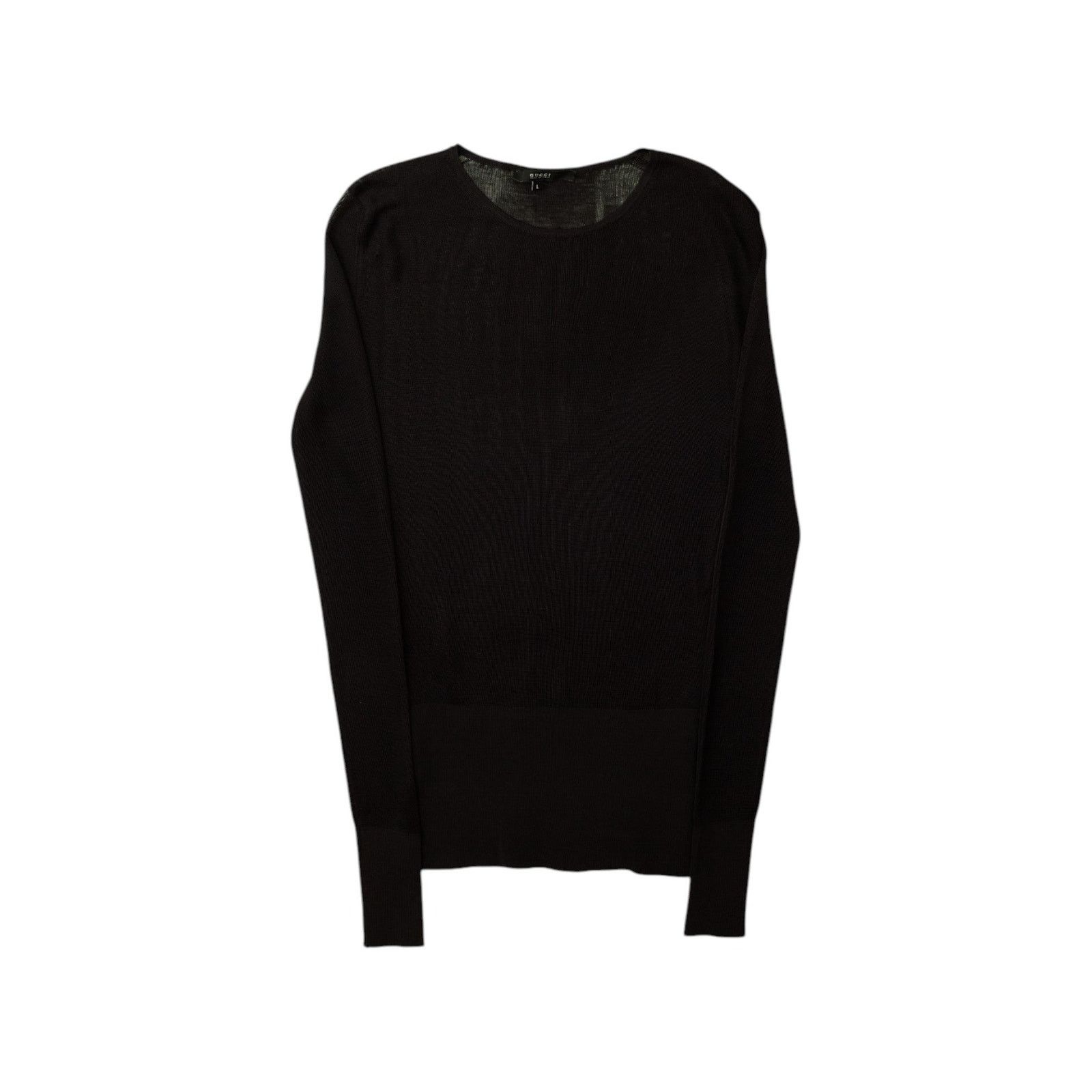 Gucci Black Sheer Long Sleeve Top Size L / US 10 / IT 46 - 1 Thumbnail