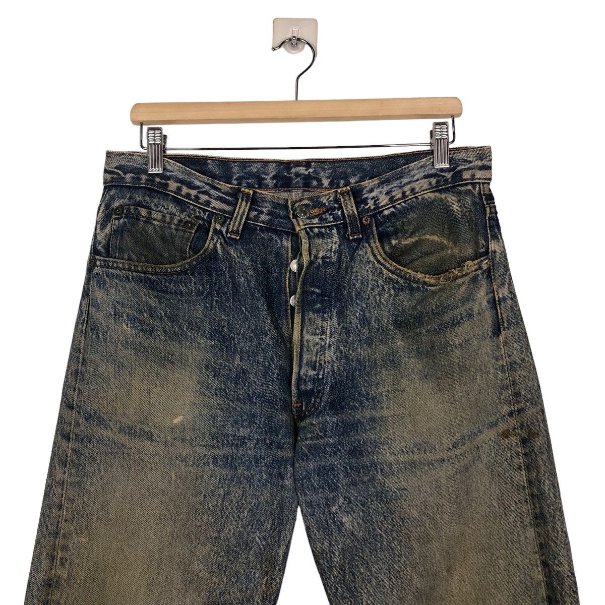 Levi's 🔥VINTAGE DENIM JEANS LEVI’S 501 DISTRESSED RUSTY DESIGN Size US 33 - 3 Thumbnail