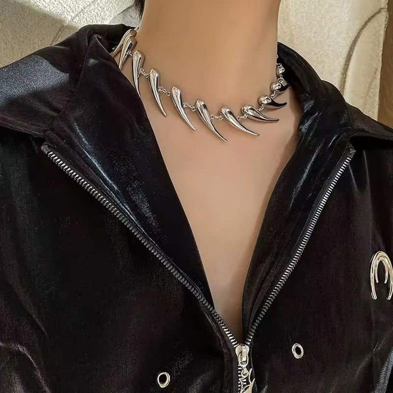 Jewelry × Vintage Stainless Steel Chains Rivet Choker Necklace Size ONE SIZE - 3 Thumbnail