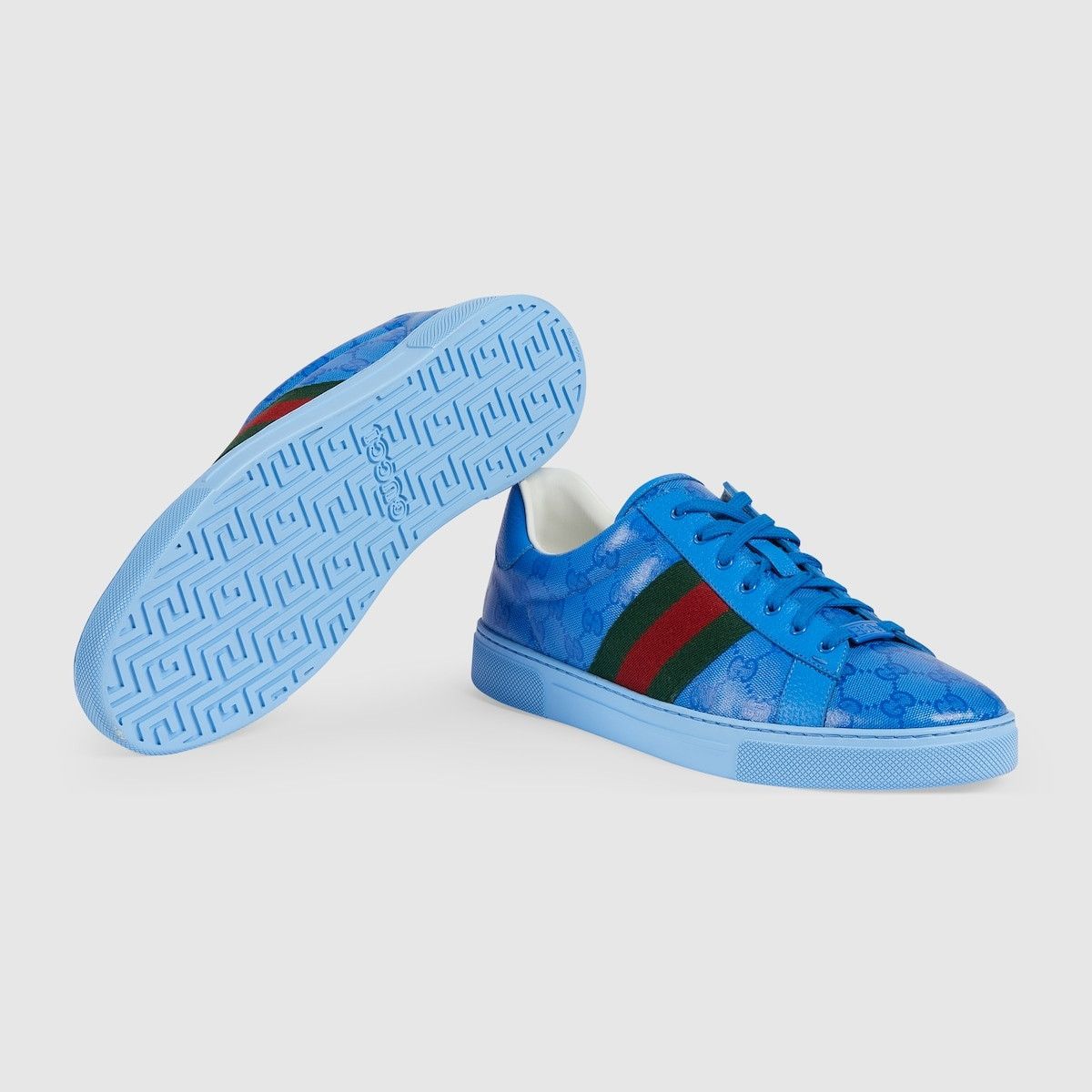Gucci oc11z1025 Ace GG Crystal Canvas Sneakers in Blue Size US 5.5 / EU 38 - 6 Thumbnail