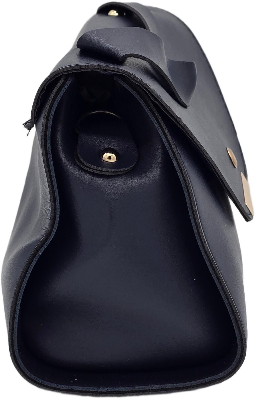 The Unbranded Brand Elegant Black Faux Leather Mini Handbag with Gold Hardware Size ONE SIZE - 4 Thumbnail