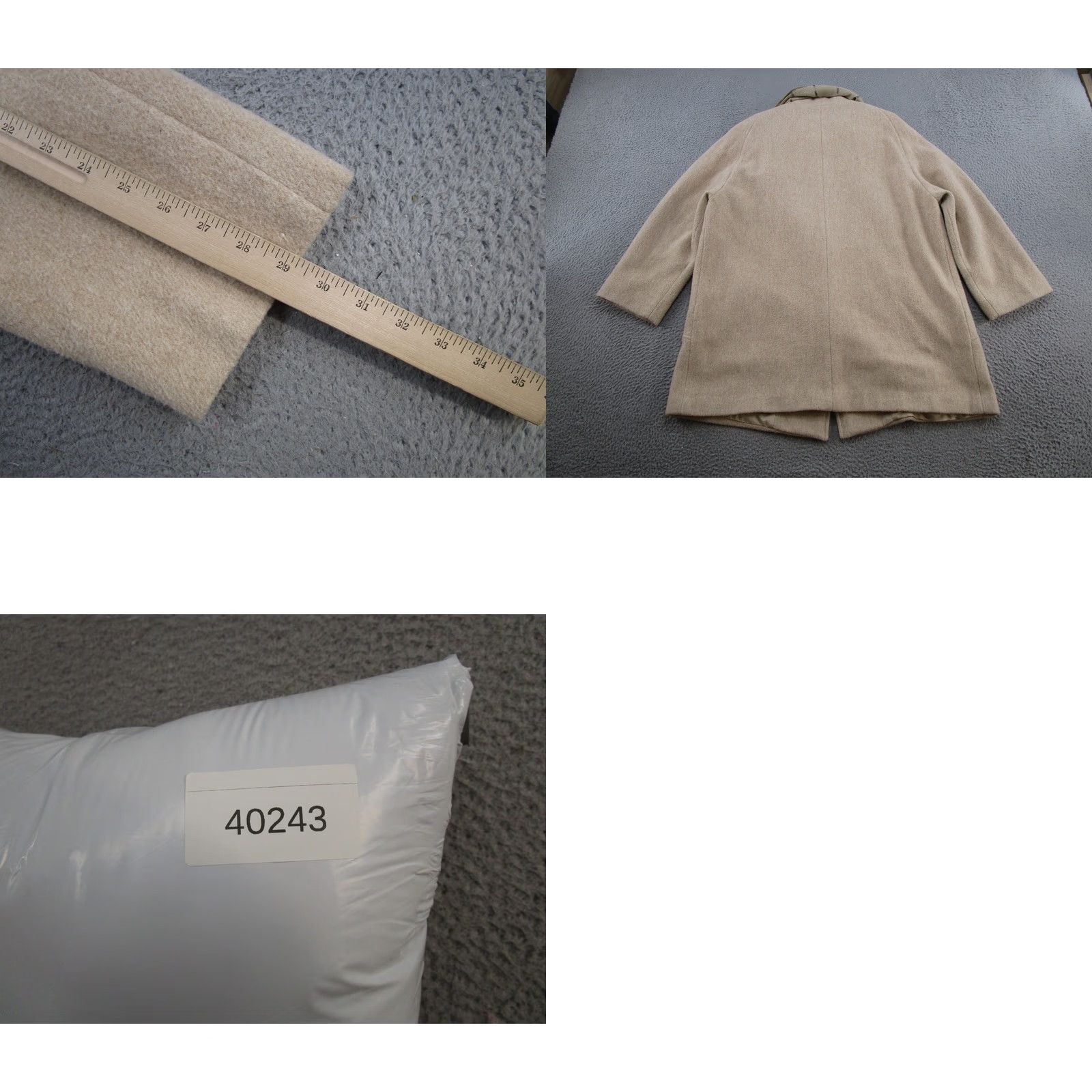Vintage Cabin Creek Pea Coat Womens Size 18W Mid-Length Lined Wool Coat Beige 90s Vintage Womens Size XXL / US 16-18 / IT 52-54 - 8 Thumbnail