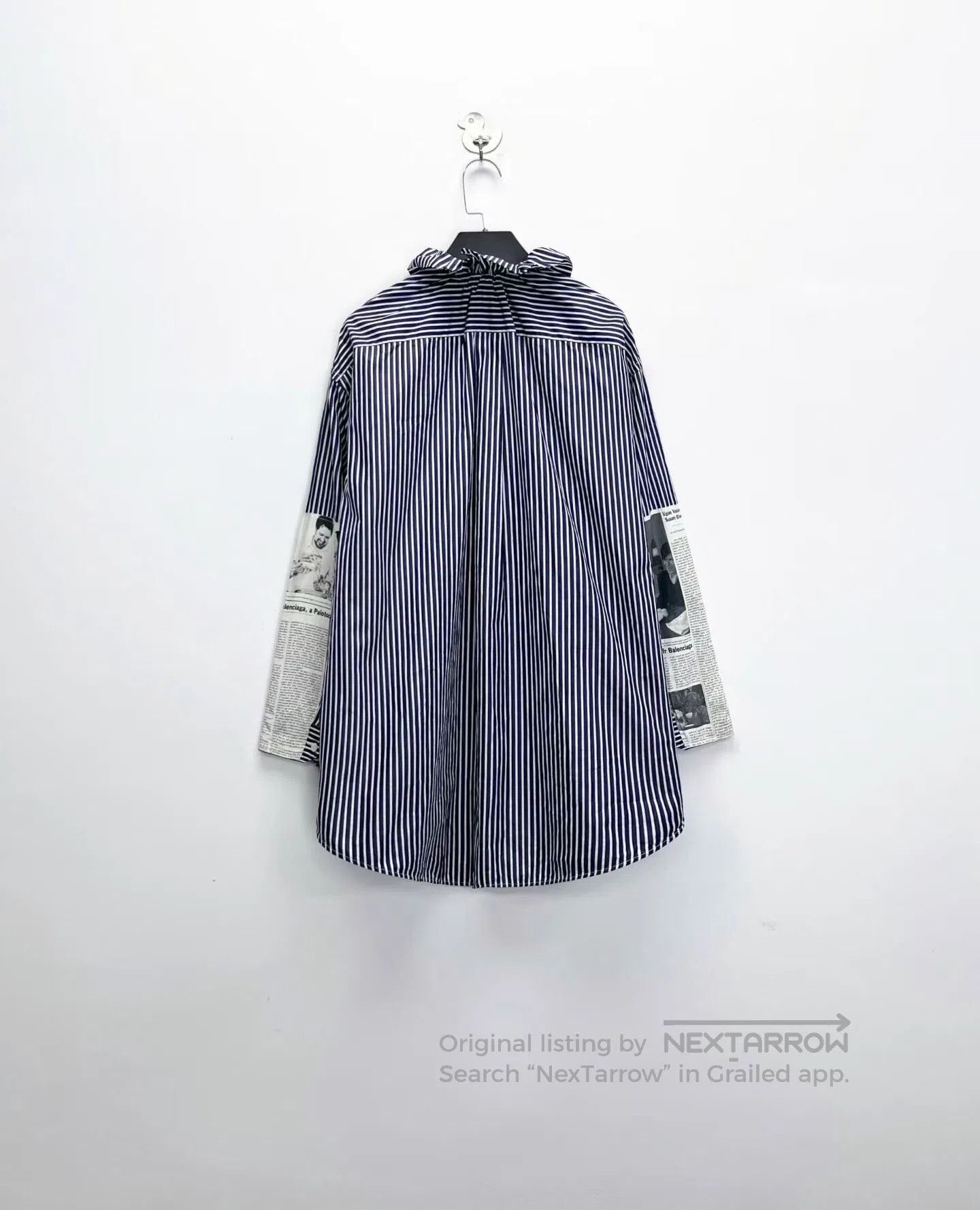 Balenciaga Balenciaga Showpiece Blue Stripe Shirt Coat. Size XS / US 0-2 / IT 36-38 - 2 Thumbnail